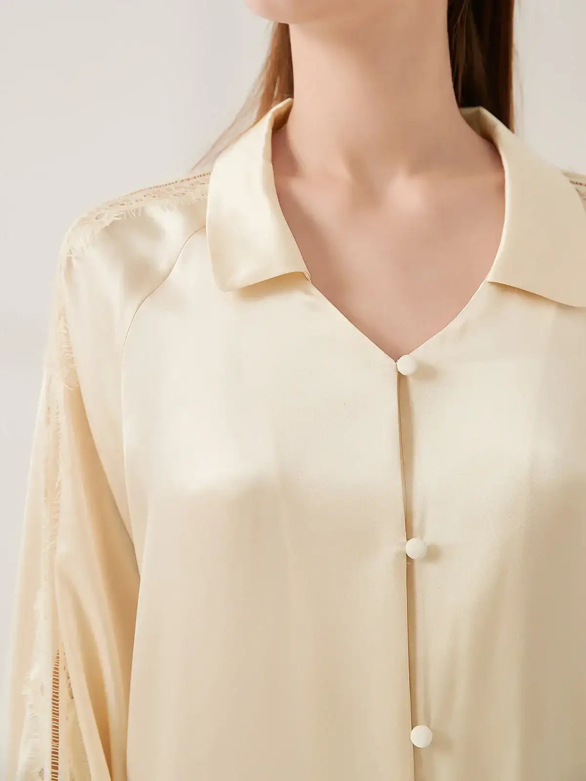 Lace Raglan Sleeve Suit - JANCESILK