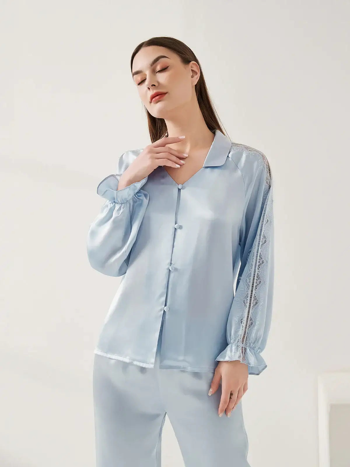 Lace Raglan Sleeve Suit - JANCESILK