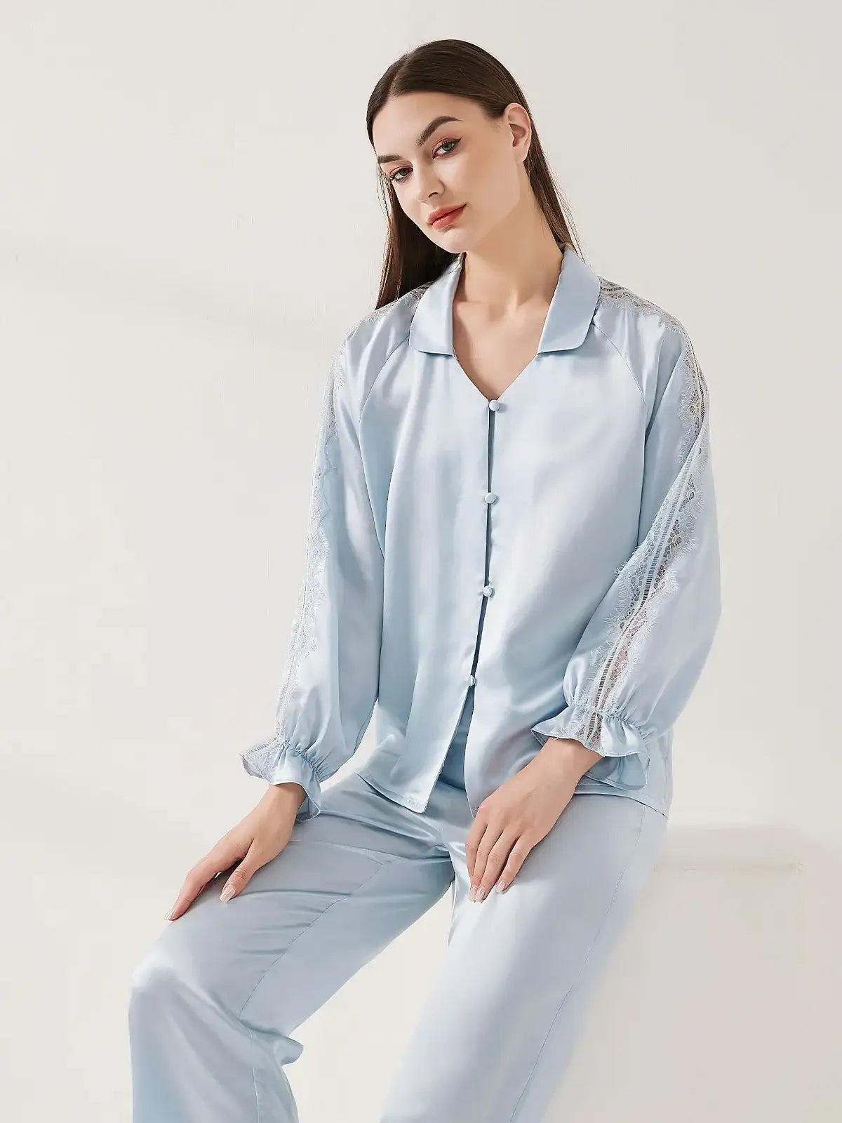 Lace Raglan Sleeve Suit - JANCESILK