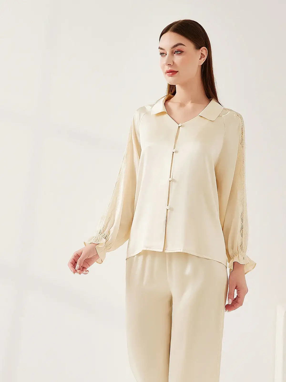 Lace Raglan Sleeve Suit - JANCESILK