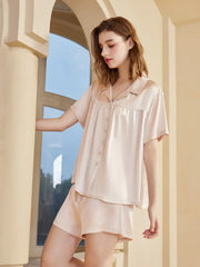 Silk Short-sleeved Shorts Suit - JANCESILK