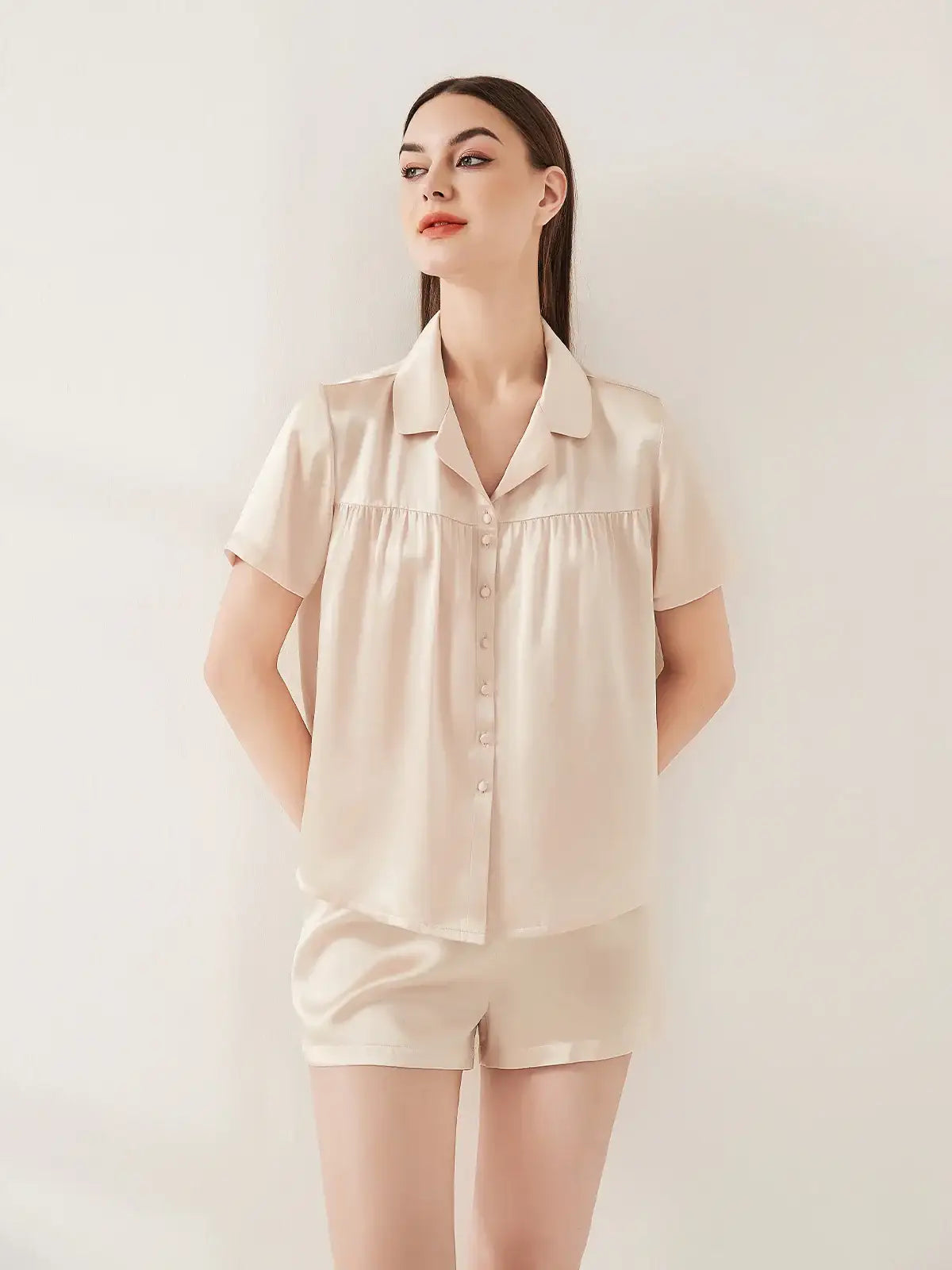 Silk Short-sleeved Shorts Suit - JANCESILK
