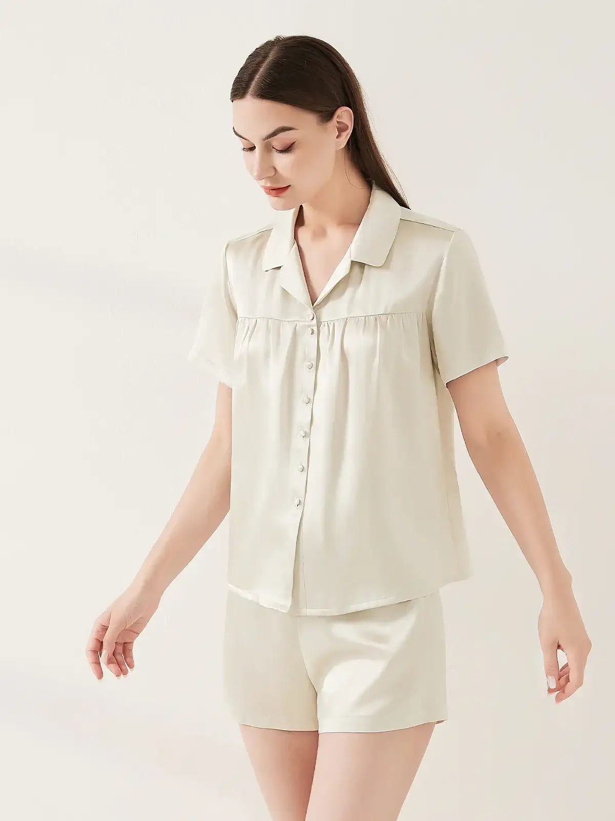 Silk Short-sleeved Shorts Suit - JANCESILK