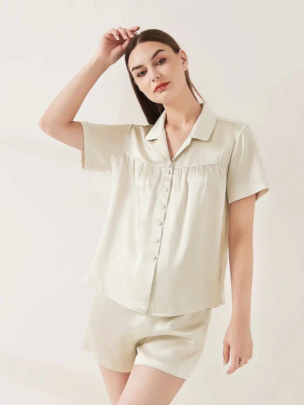 Silk Short-sleeved Shorts Suit - JANCESILK