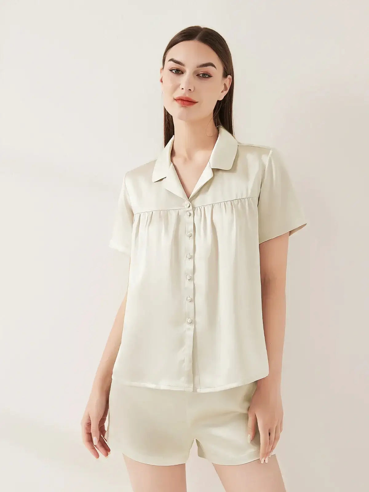 Silk Short-sleeved Shorts Suit - JANCESILK