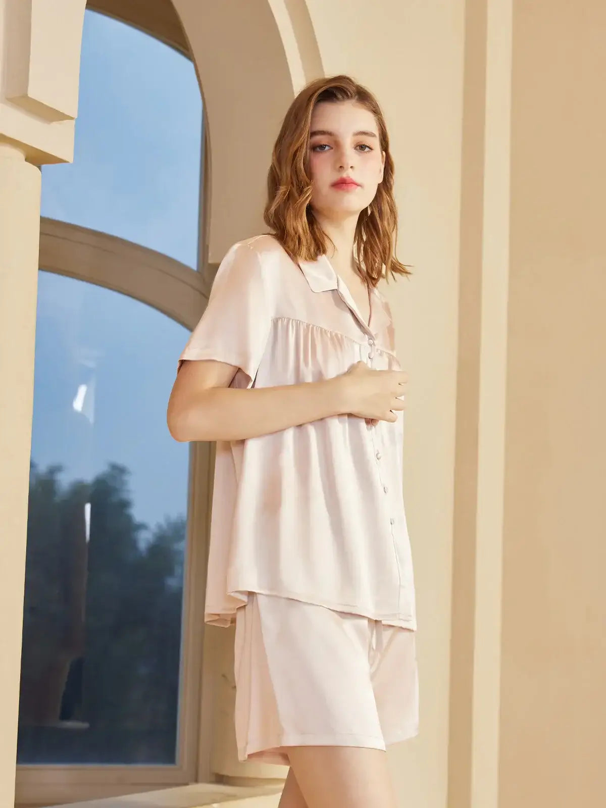 Silk Short-sleeved Shorts Suit - JANCESILK