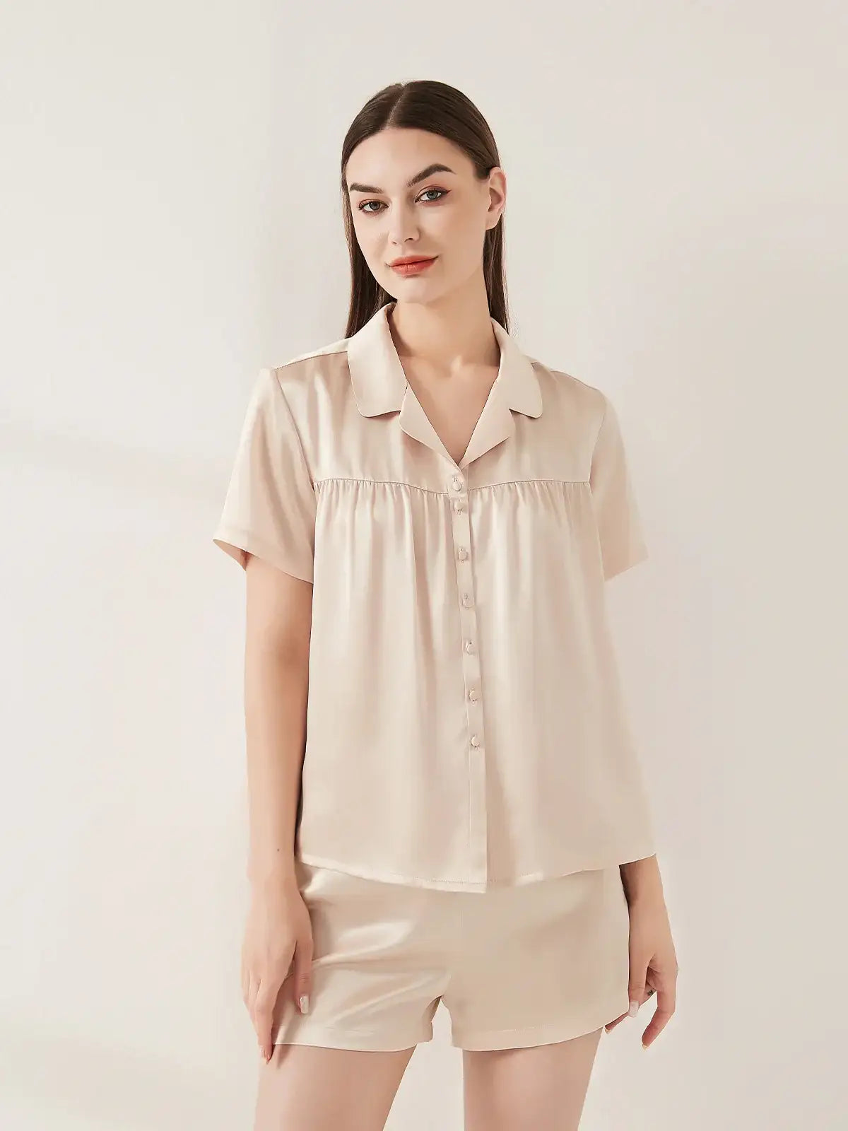 Silk Short-sleeved Shorts Suit - JANCESILK