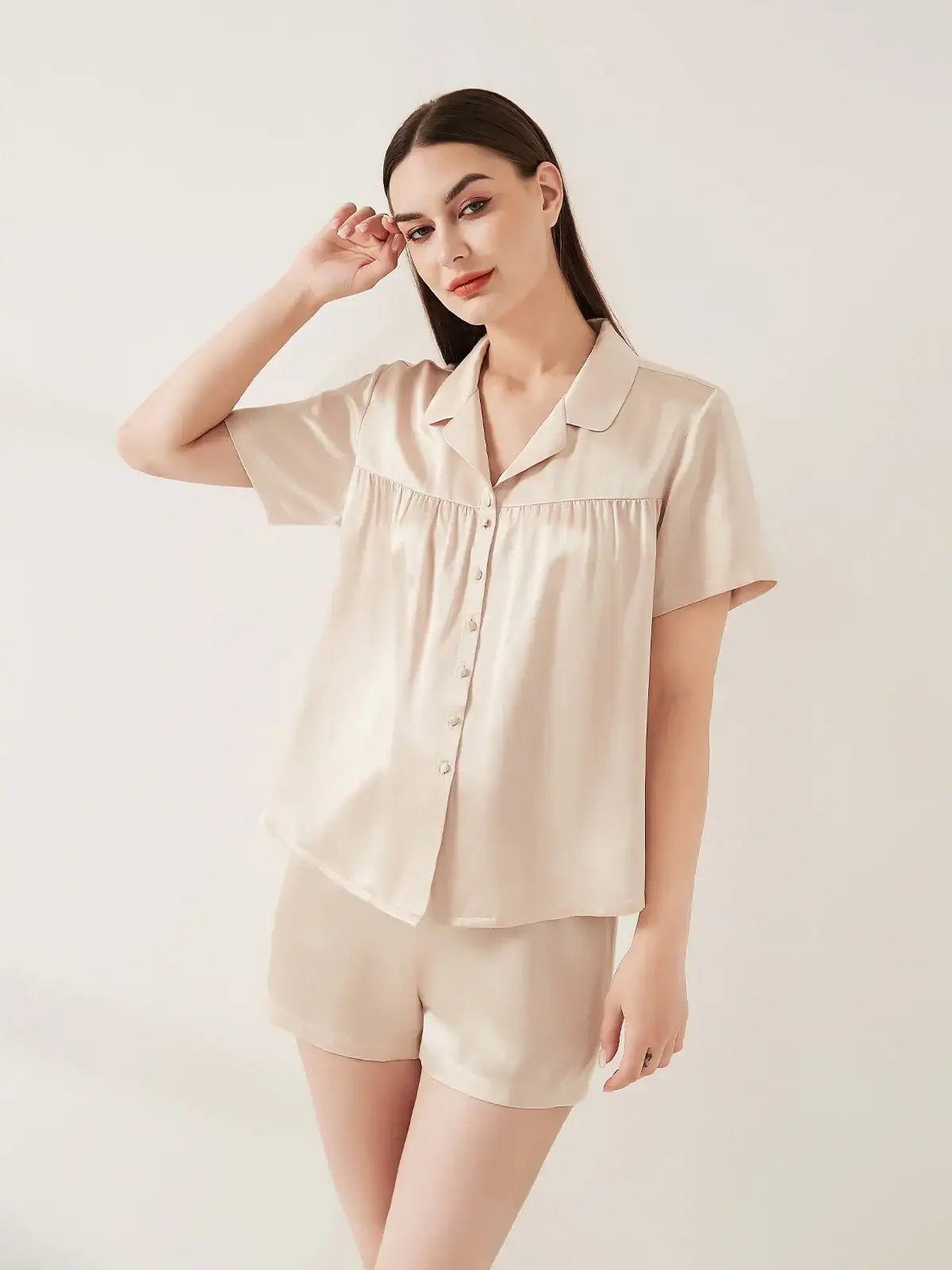 Silk Short-sleeved Shorts Suit - JANCESILK