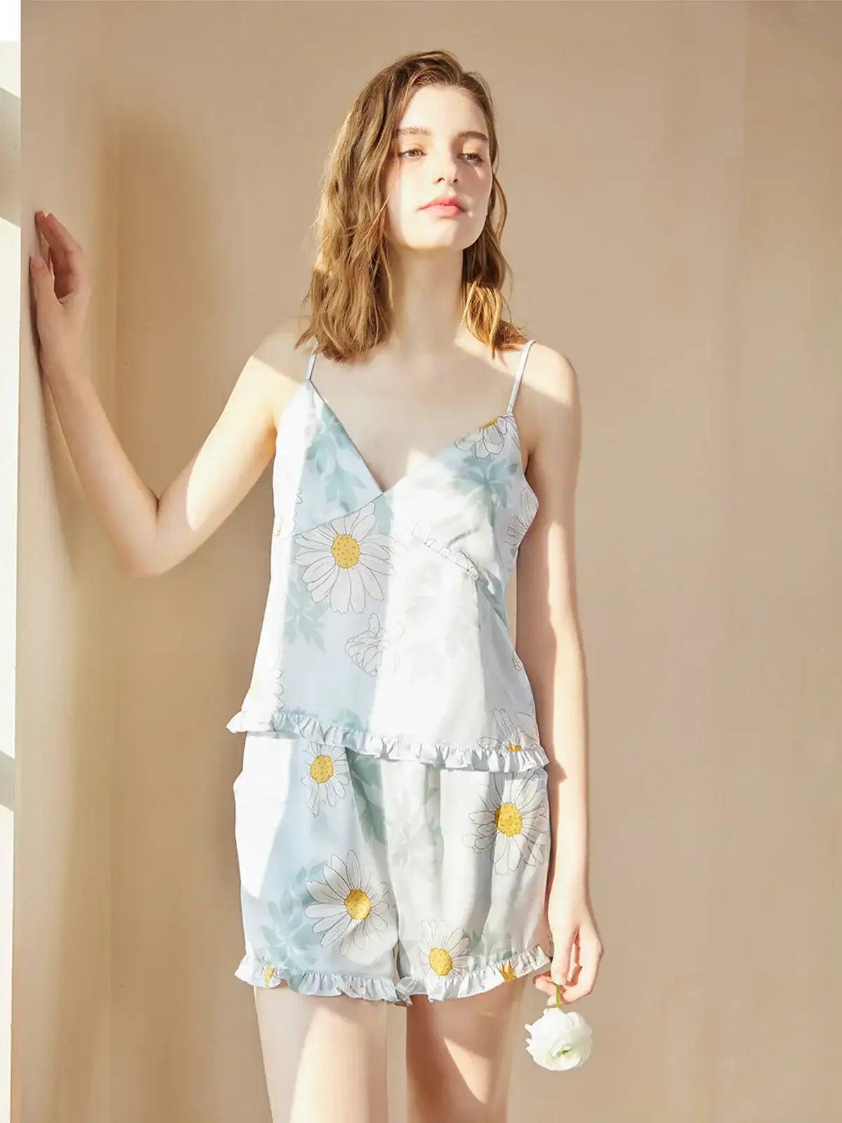 Daisy Print Overalls Set - JANCESILK