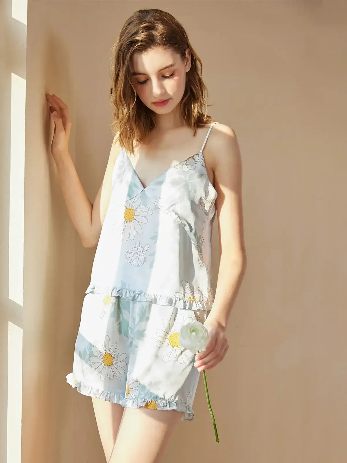 Daisy Print Overalls Set - JANCESILK