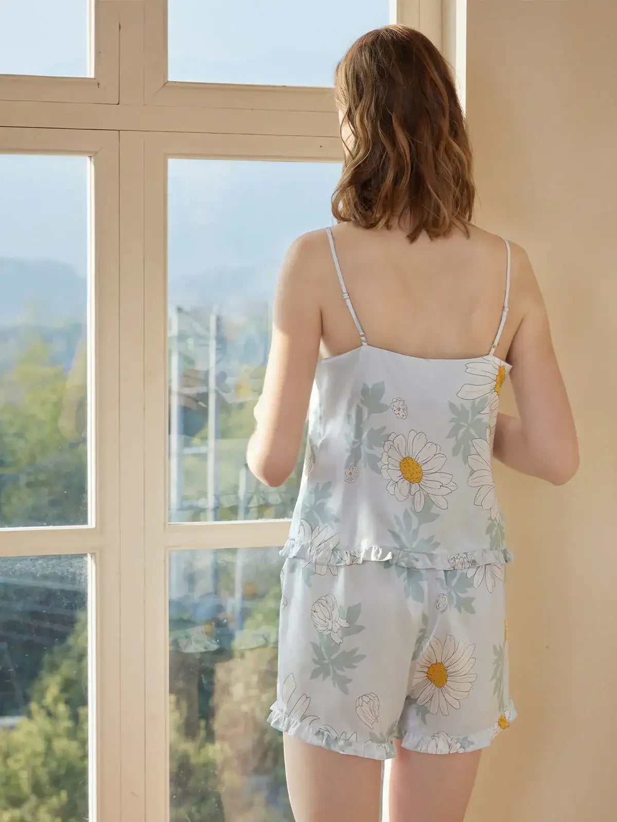 Daisy Print Overalls Set - JANCESILK