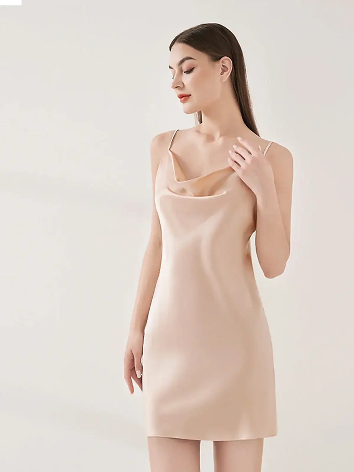 Sexy Swing Neck Suspender Dress - JANCESILK