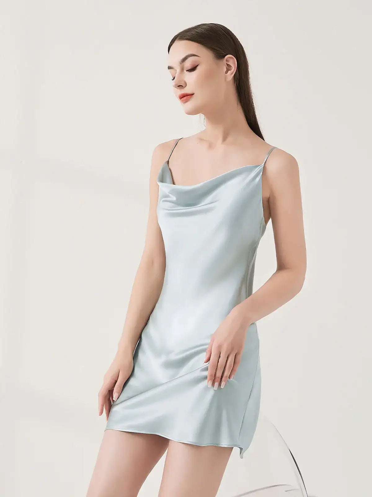 Sexy Swing Neck Suspender Dress - JANCESILK