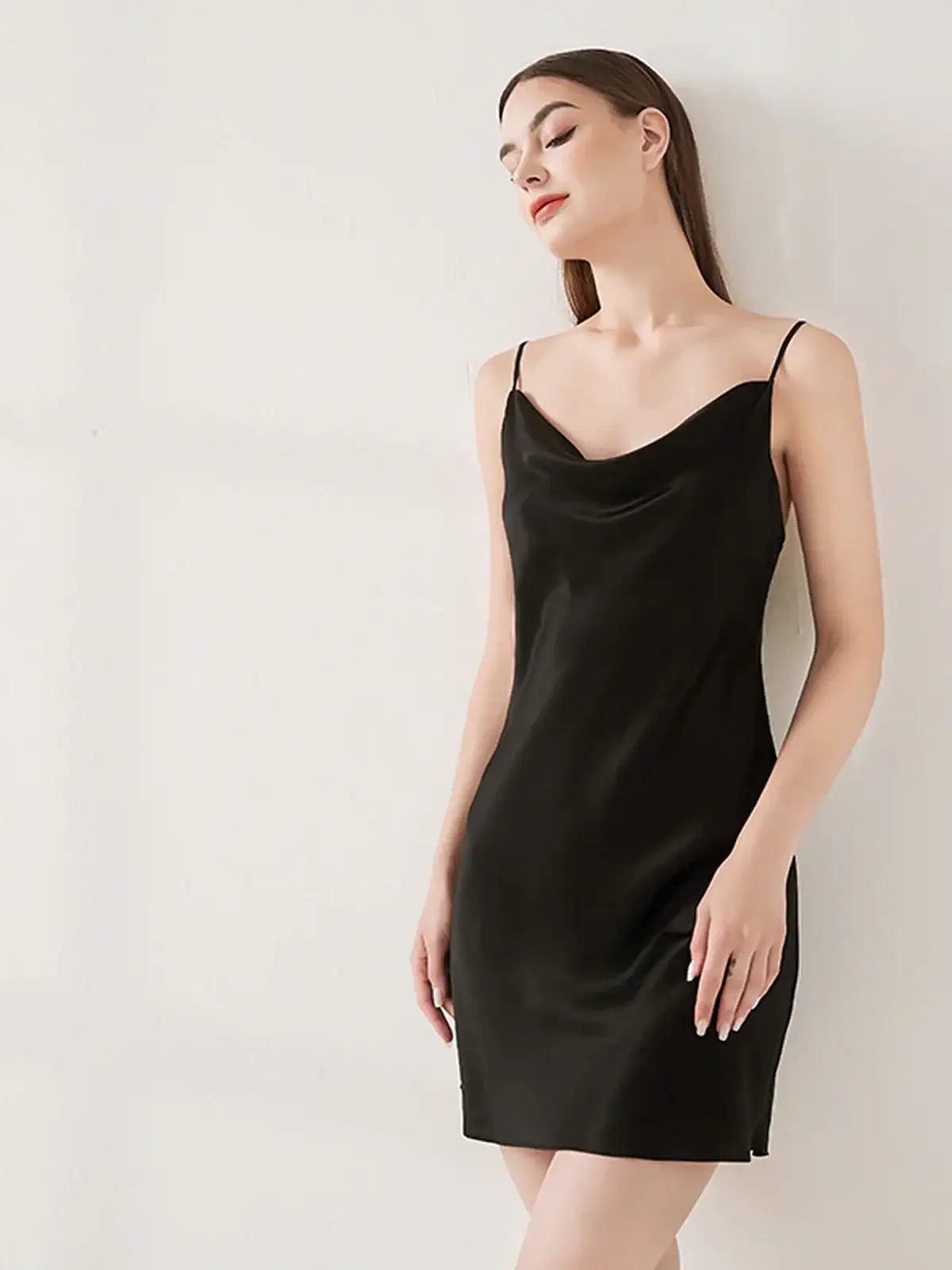Sexy Swing Neck Suspender Dress - JANCESILK