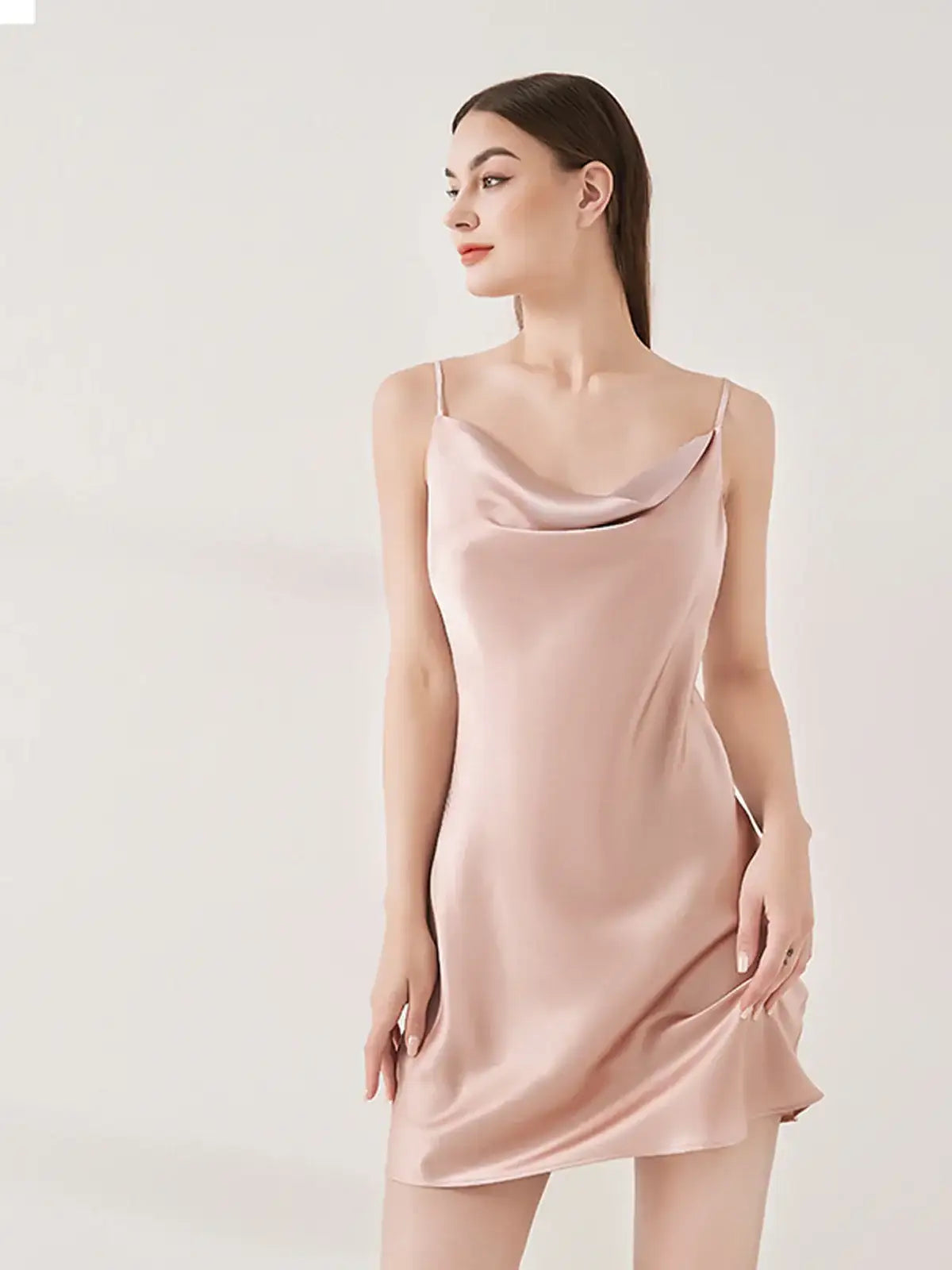 Sexy Swing Neck Suspender Dress - JANCESILK