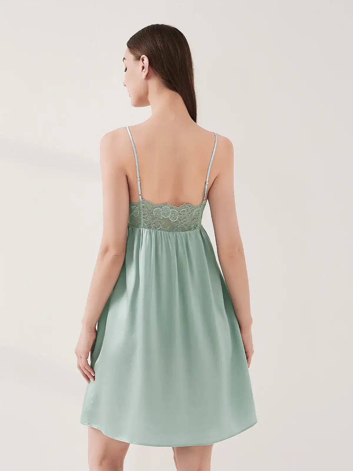 Sexy Lace Suspender Skirt#color_Mint Green