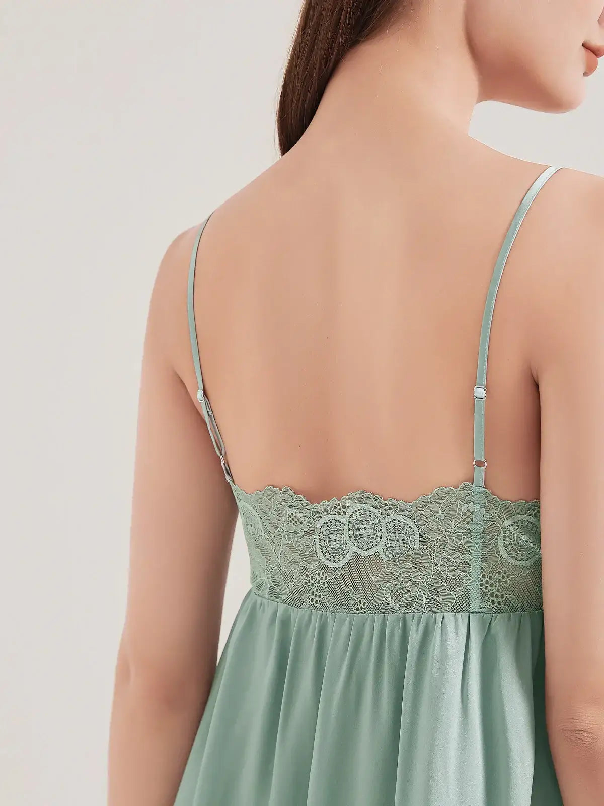 Sexy Lace Suspender Skirt#color_Mint Green