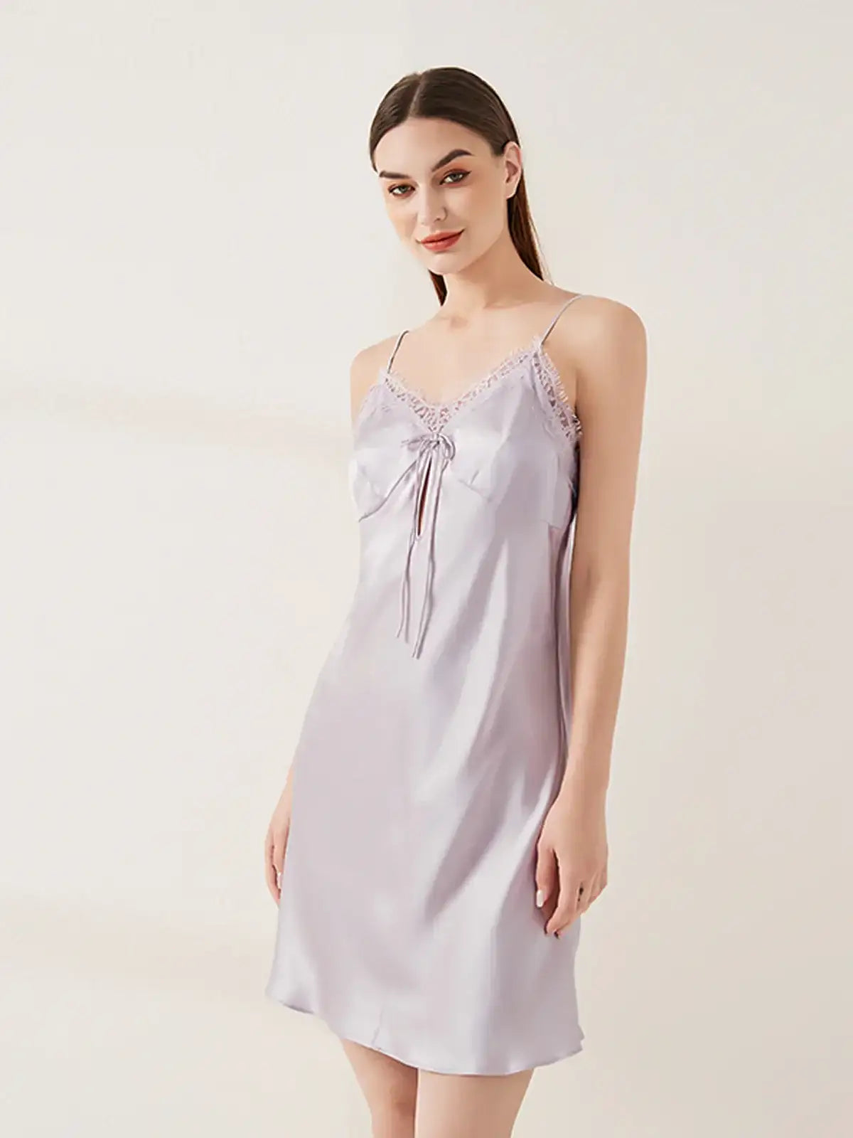 Lace Bow Smart Suspender Skirt - JANCESILK