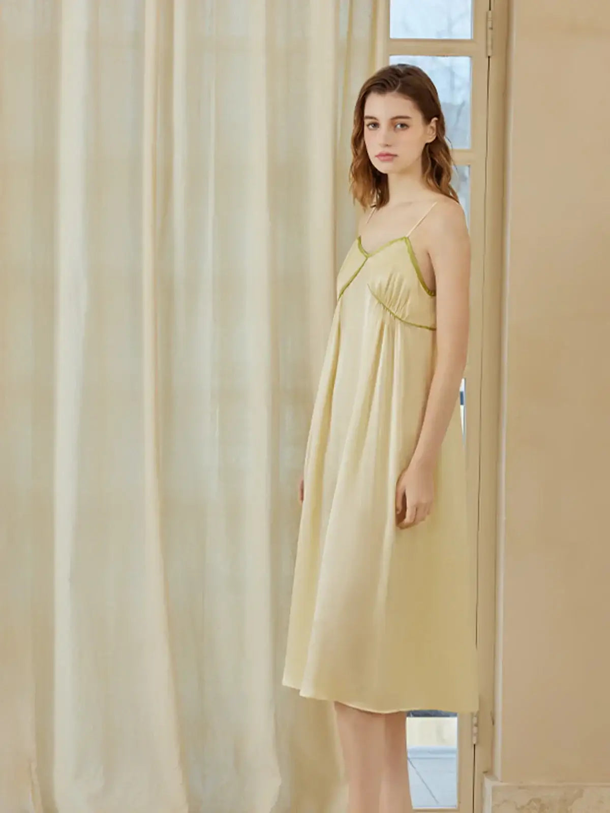 Loose-fitting A-line Comfortable Slip Dress - JANCESILK