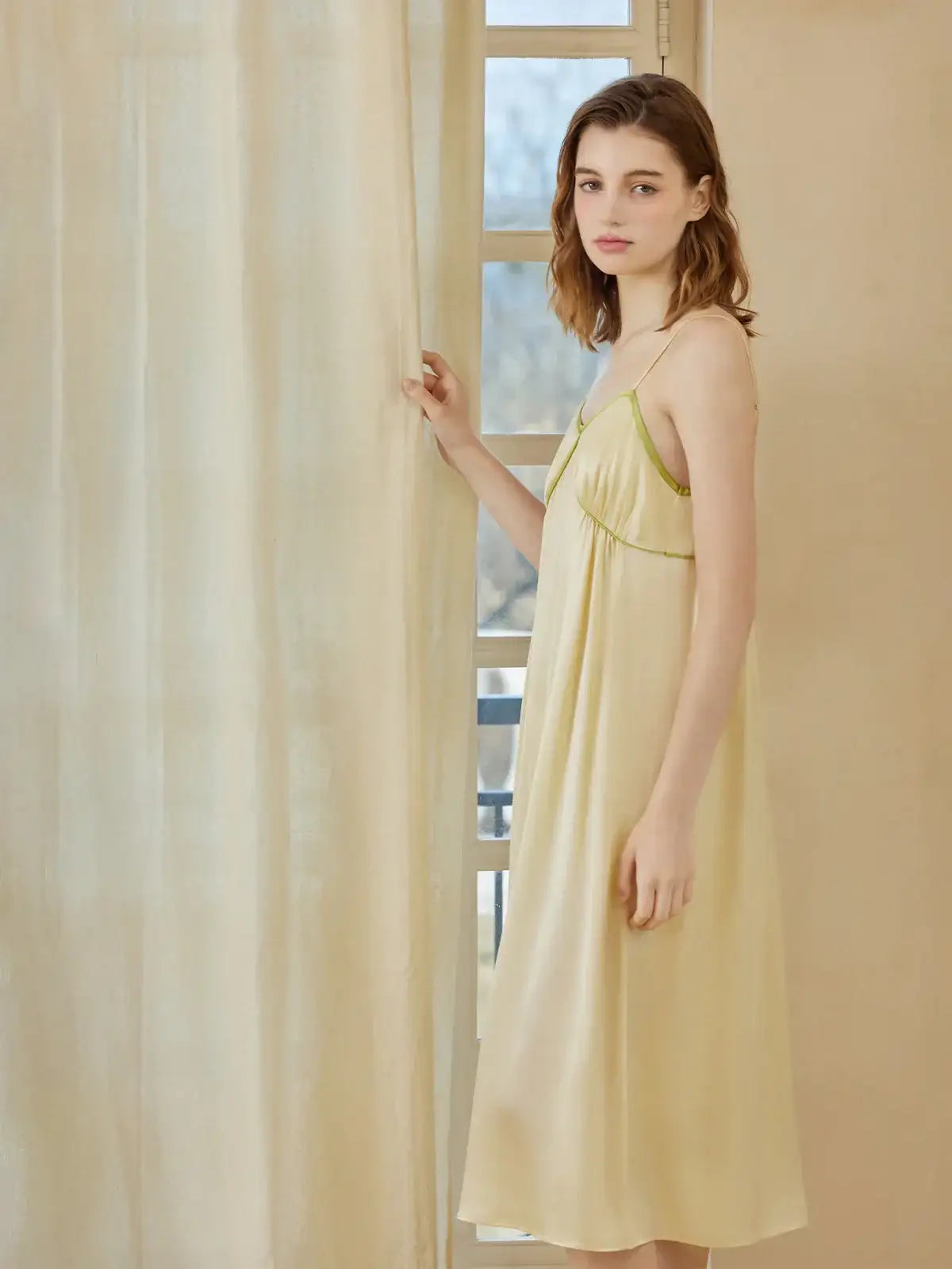Loose-fitting A-line Comfortable Slip Dress - JANCESILK