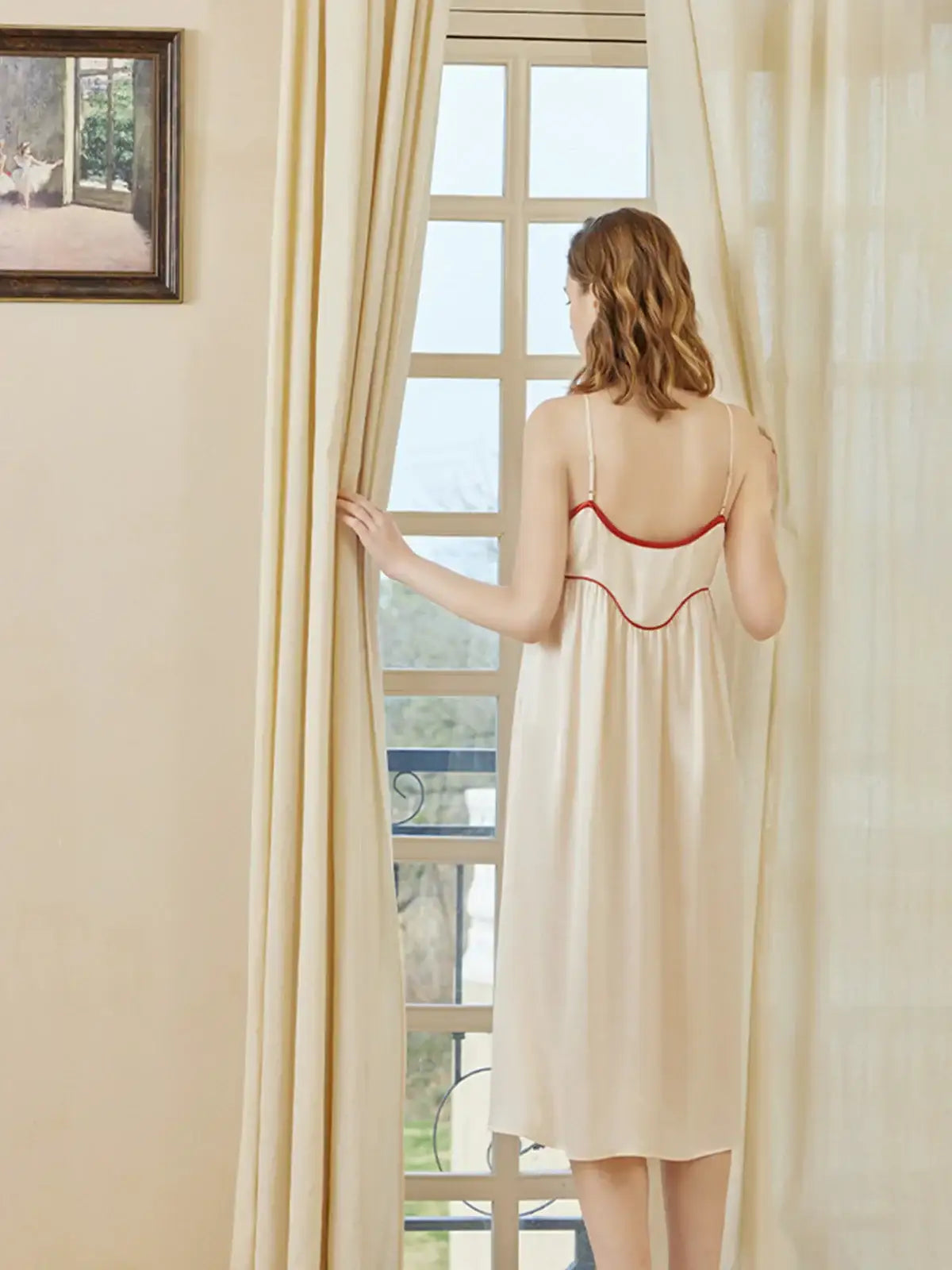 Loose-fitting A-line Comfortable Slip Dress - JANCESILK