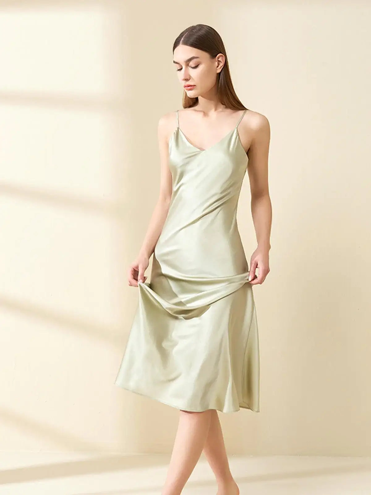 Silk Casual Suspender Dress - JANCESILK