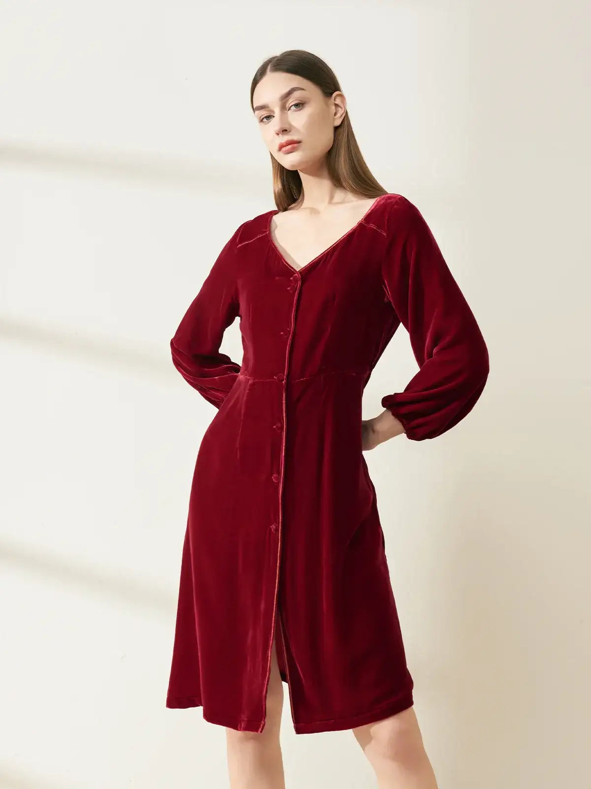 Silk Velvet Dress - JANCESILK