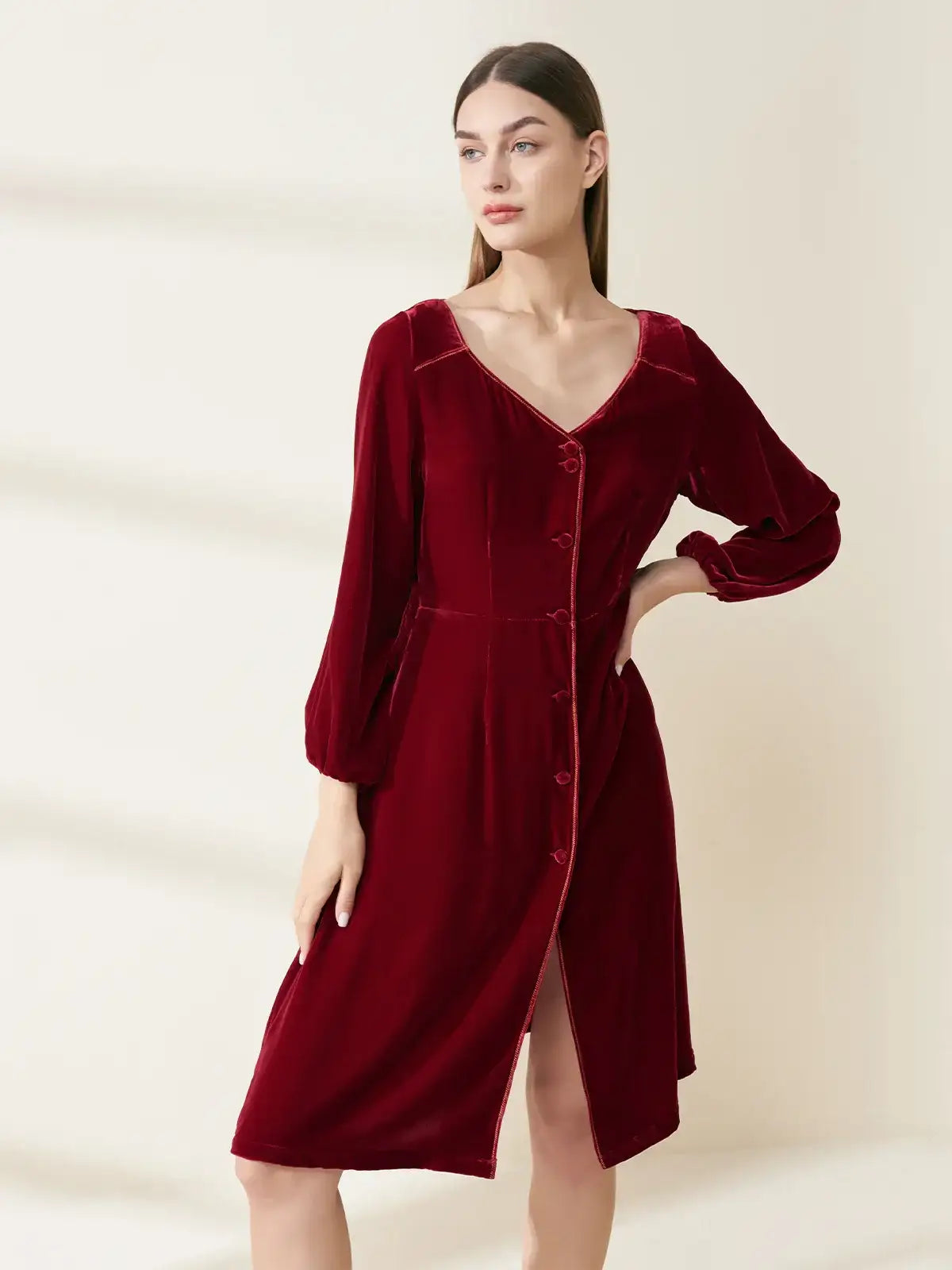 Silk Velvet Dress - JANCESILK