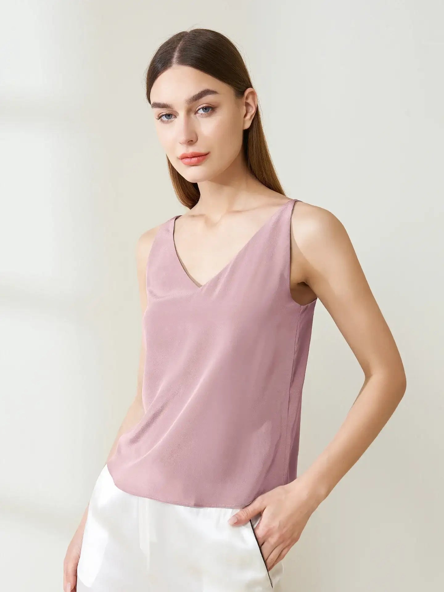 Silk Crepe De Chine Casual Camisole Top - JANCESILK