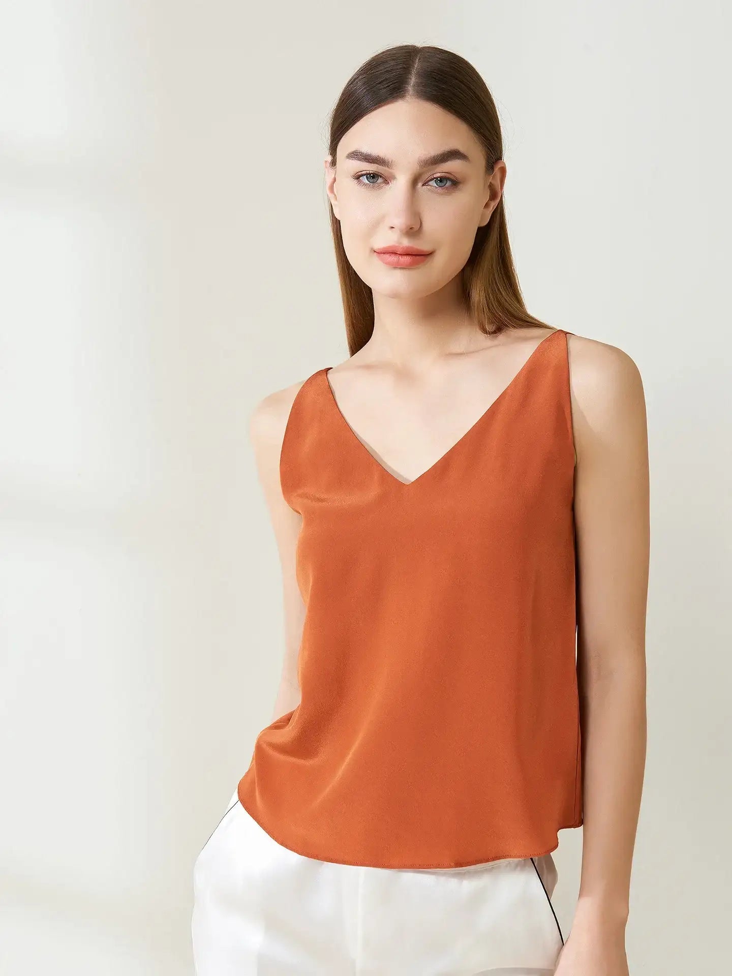 Silk Crepe De Chine Casual Camisole Top - JANCESILK