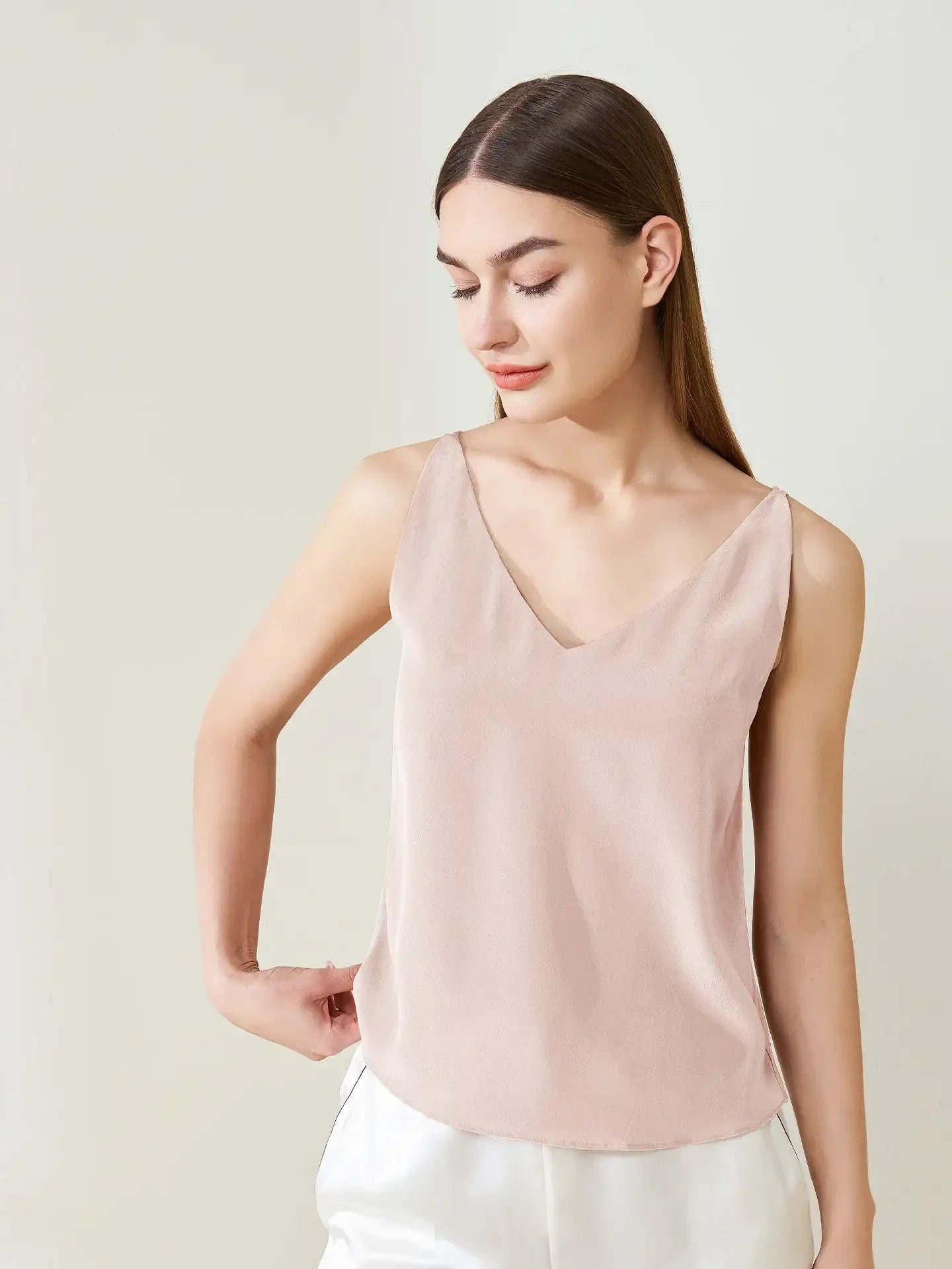 Silk Crepe De Chine Casual Camisole Top - JANCESILK