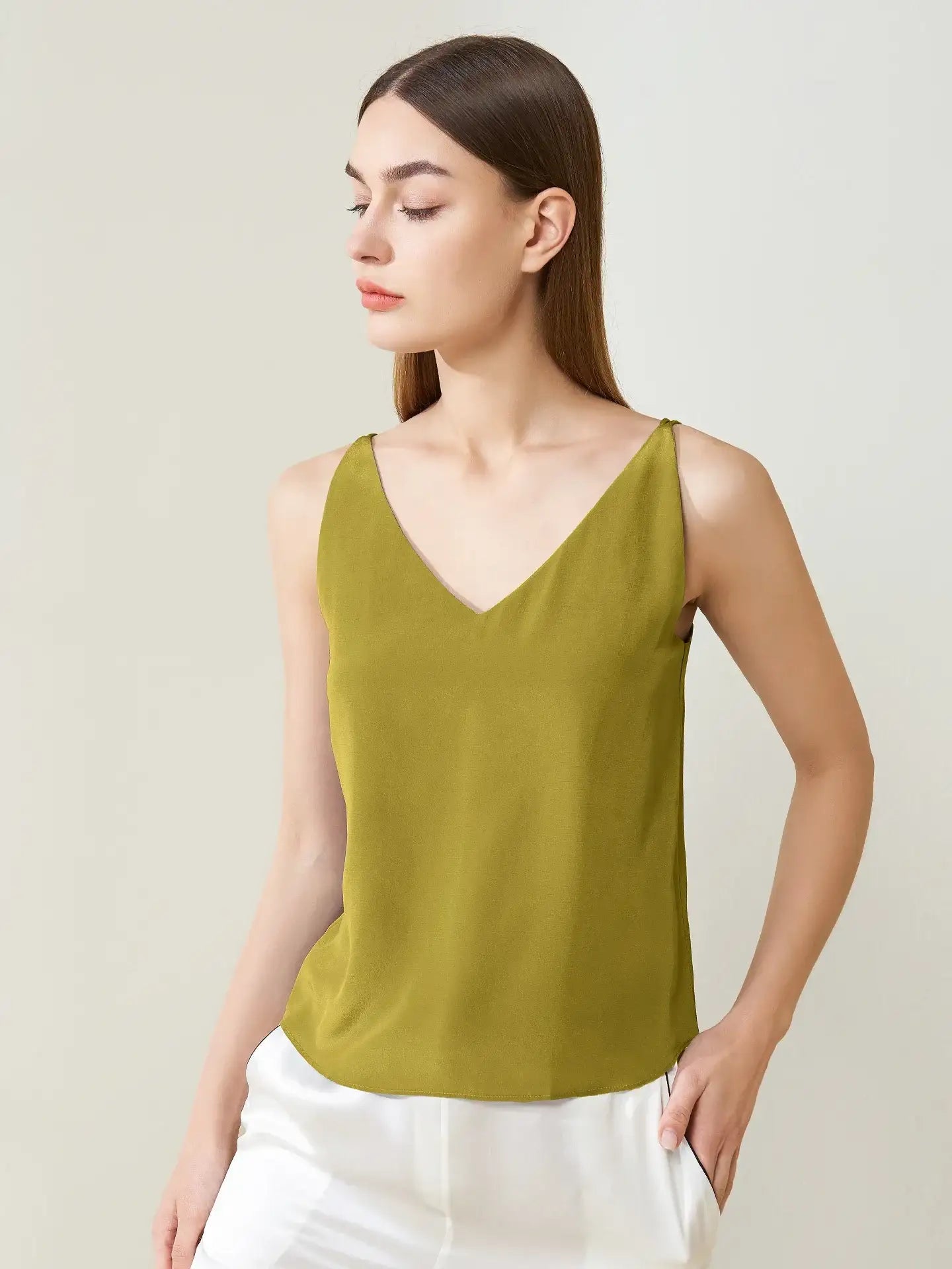 Silk Crepe De Chine Casual Camisole Top - JANCESILK