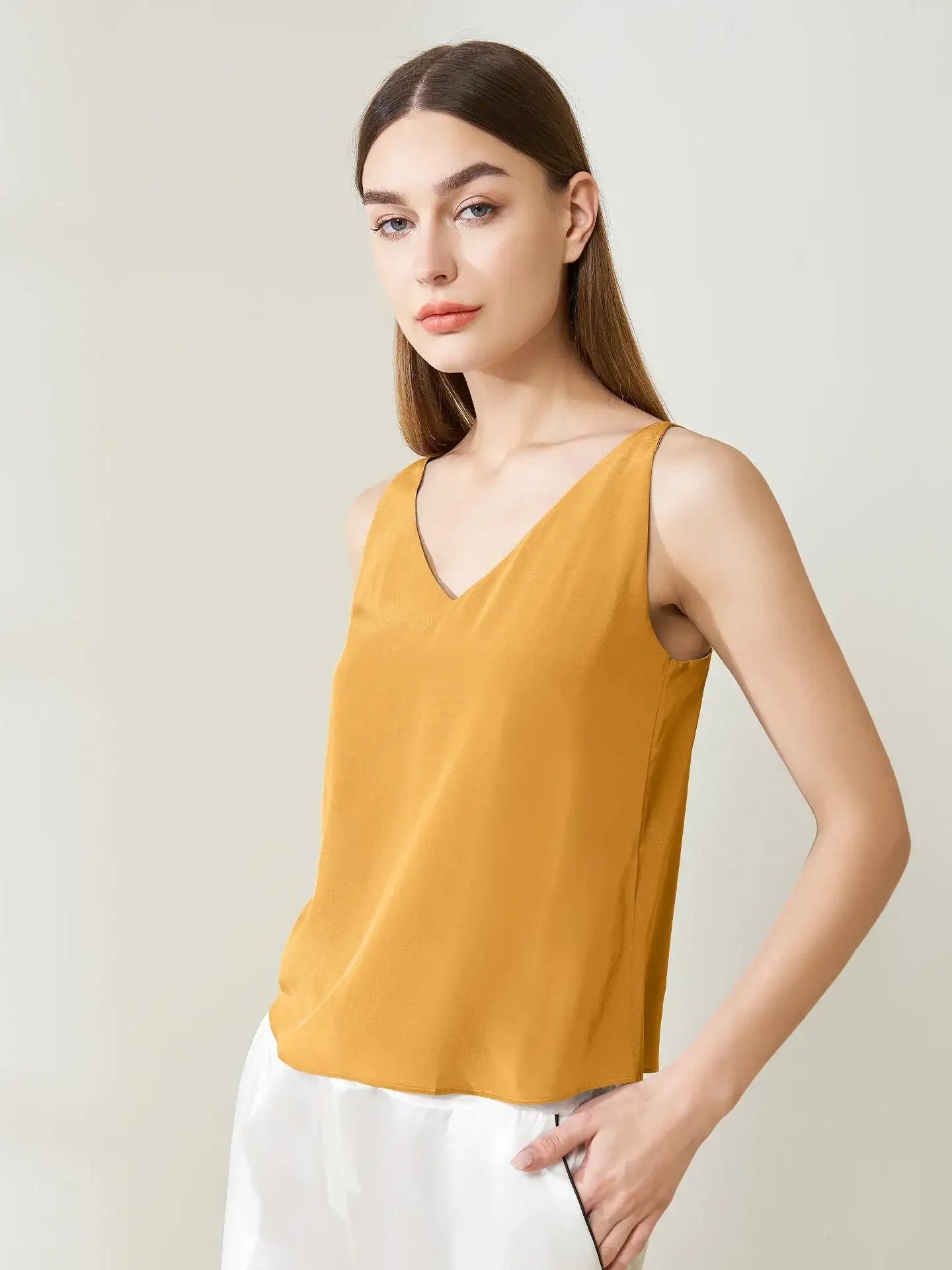 Silk Crepe De Chine Casual Camisole Top - JANCESILK