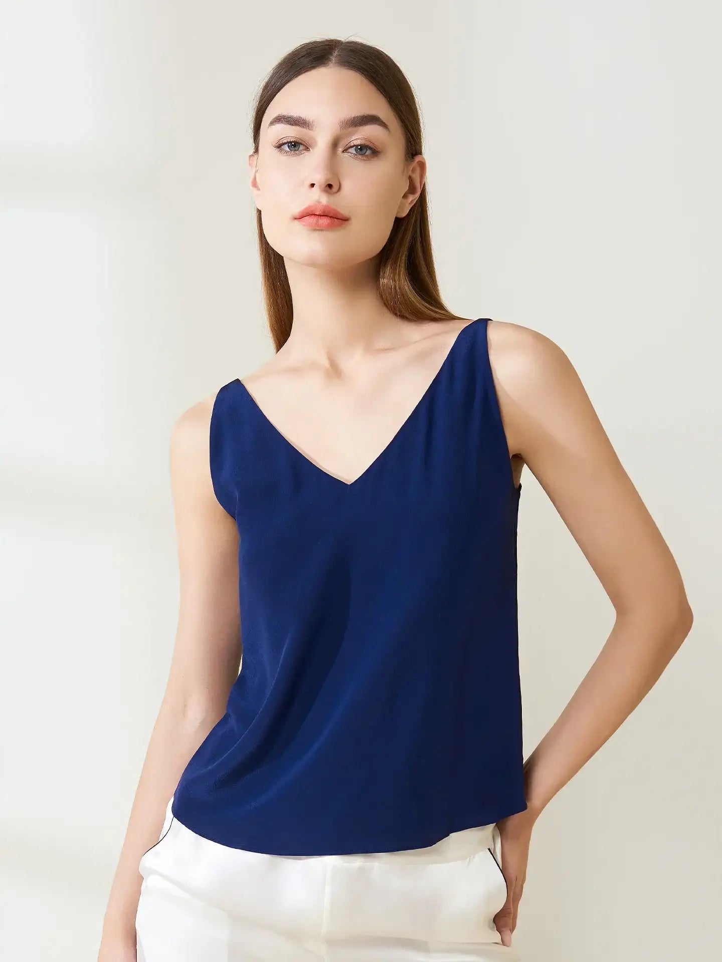 Silk Crepe De Chine Casual Camisole Top - JANCESILK