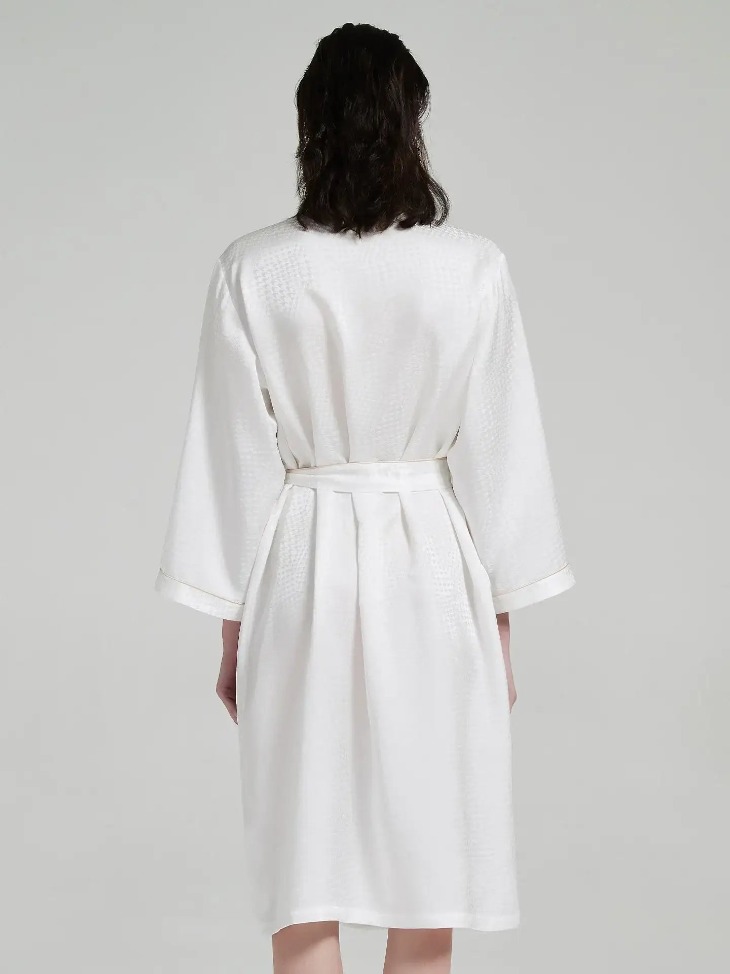 Houndstooth Silk Robe