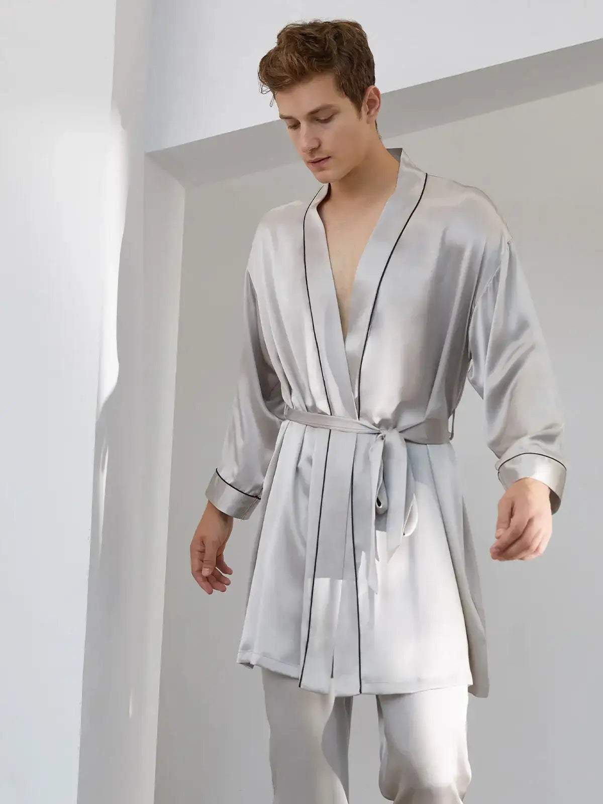 Men's robe and trousers set - JANCESILK