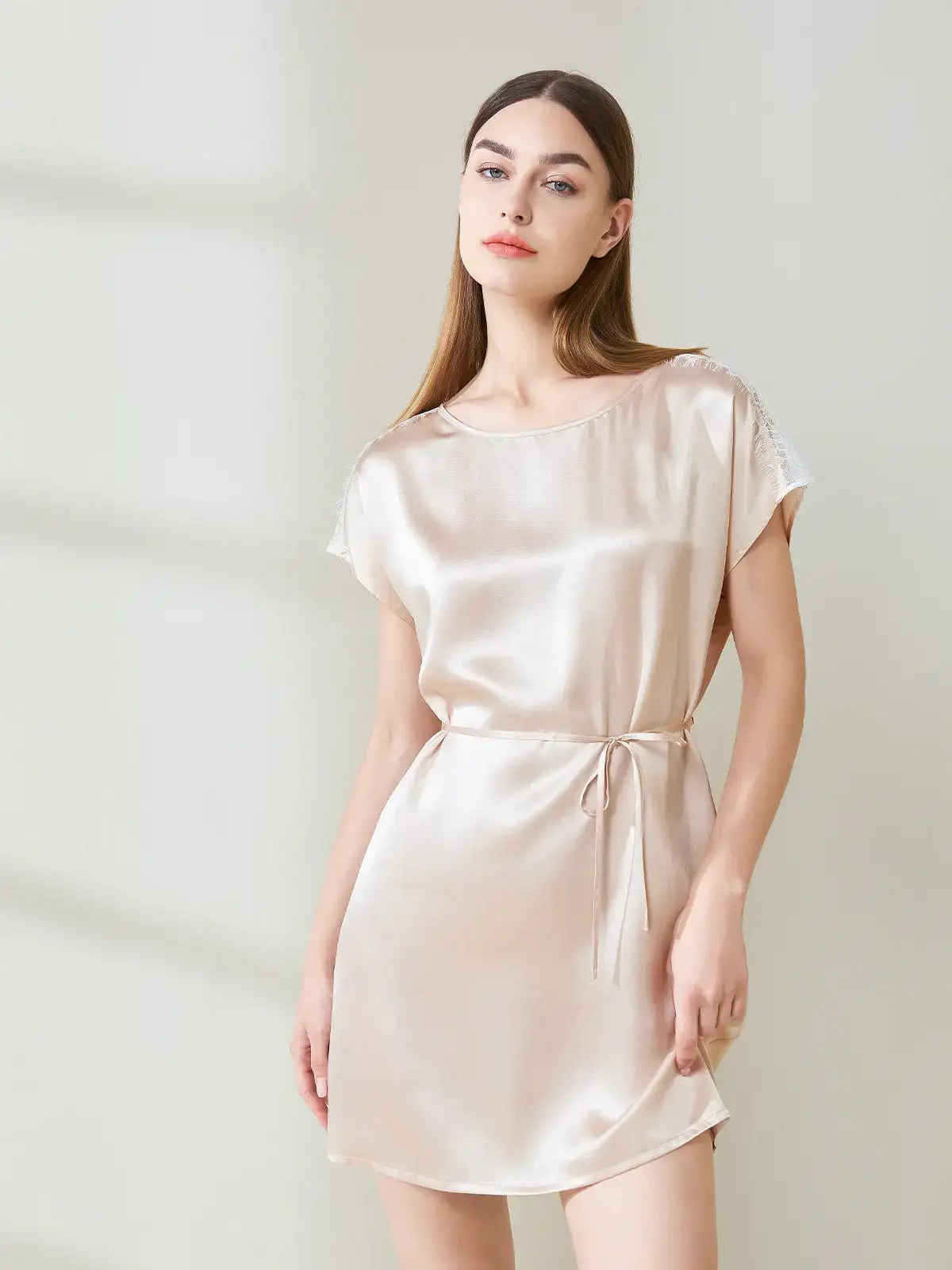 Round Neck Tie Skirt - JANCESILK