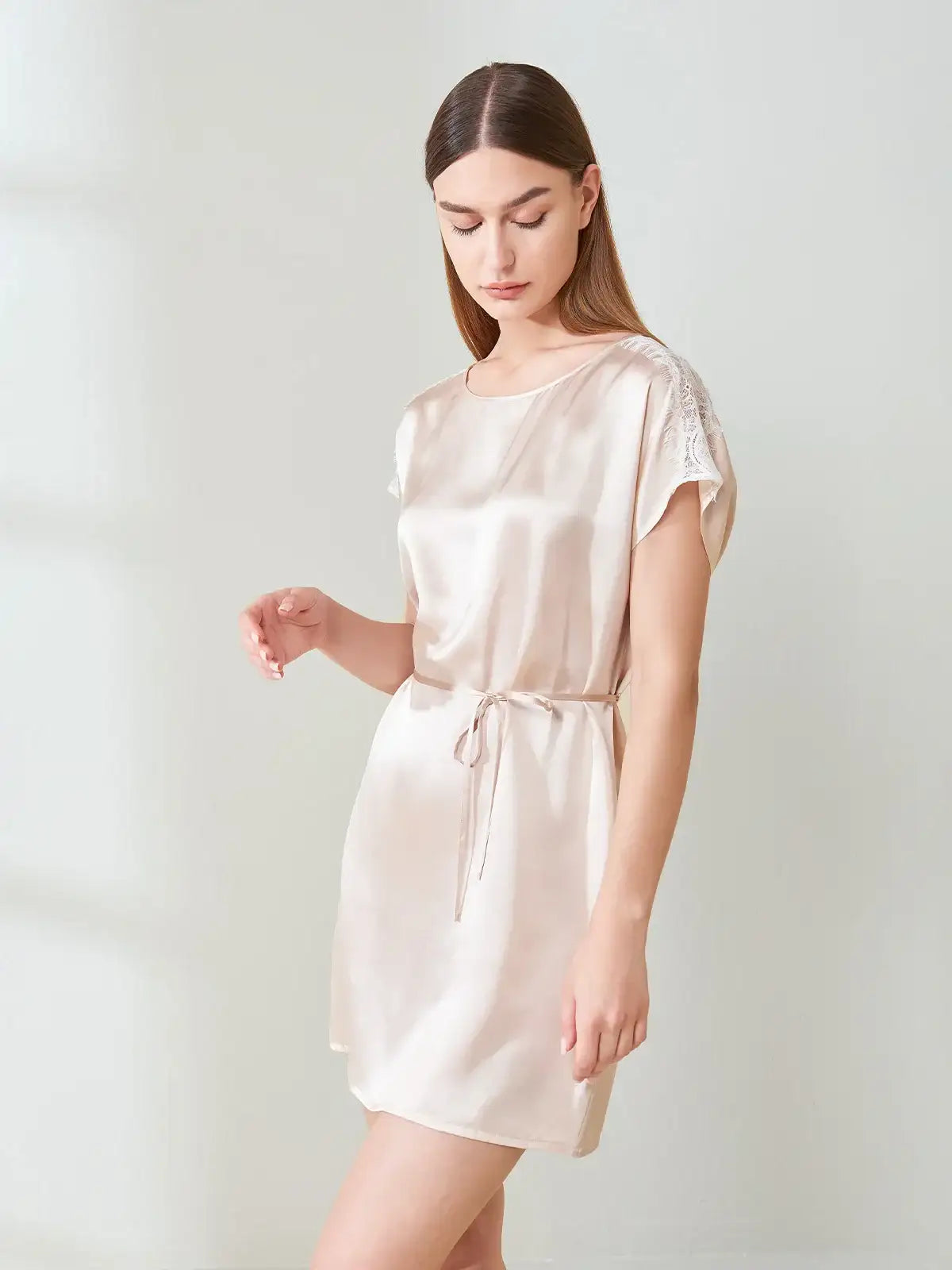 Round Neck Tie Skirt - JANCESILK