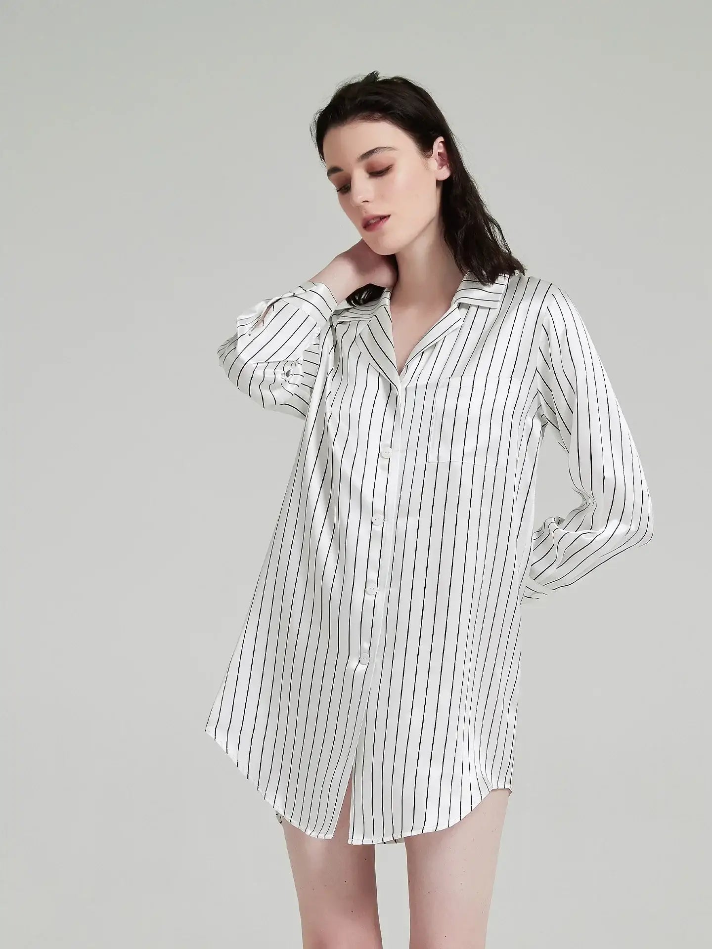 Striped Print Shirt Dress