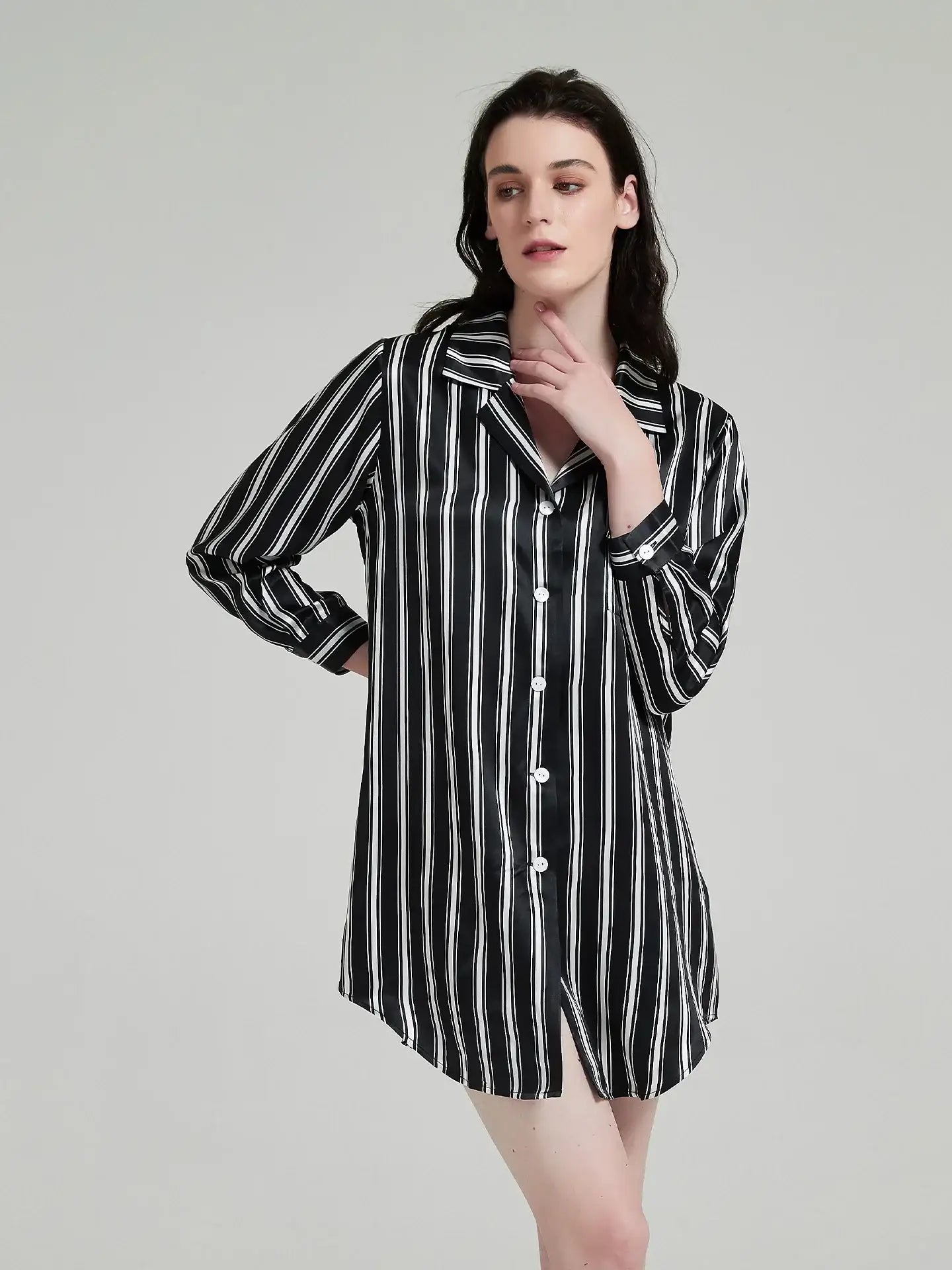 Striped Print Shirt Dress
