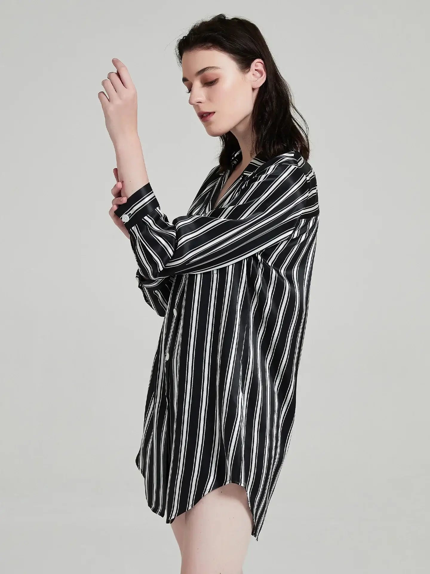 Striped Print Shirt Dress
