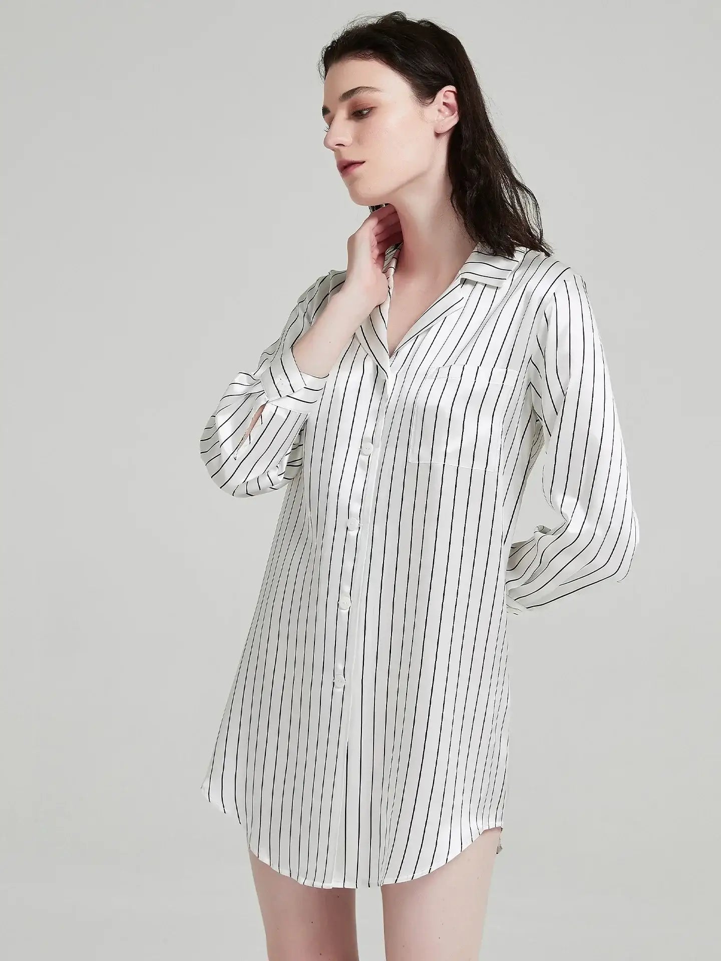 Striped Print Shirt Dress