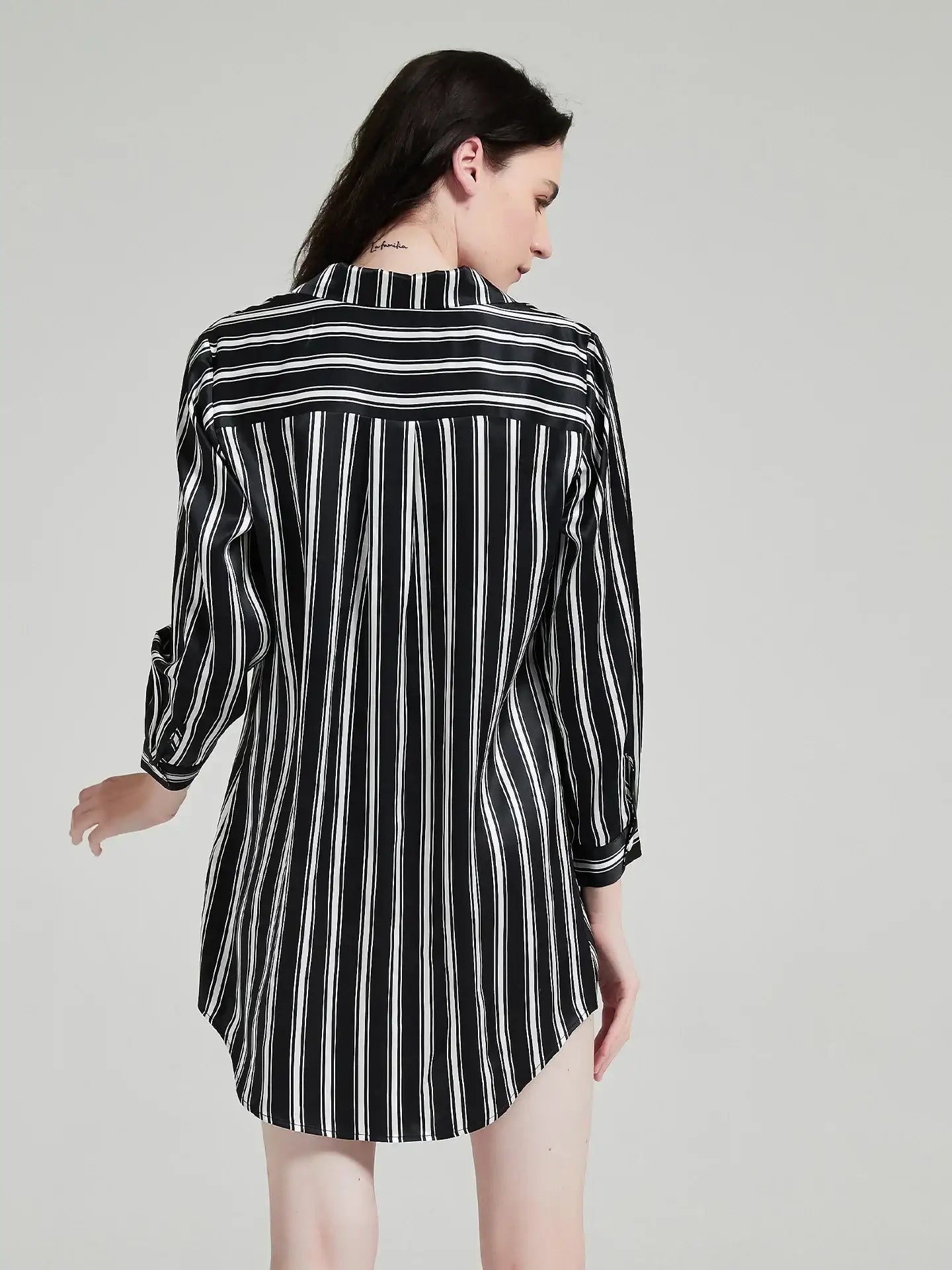 Striped Print Shirt Dress