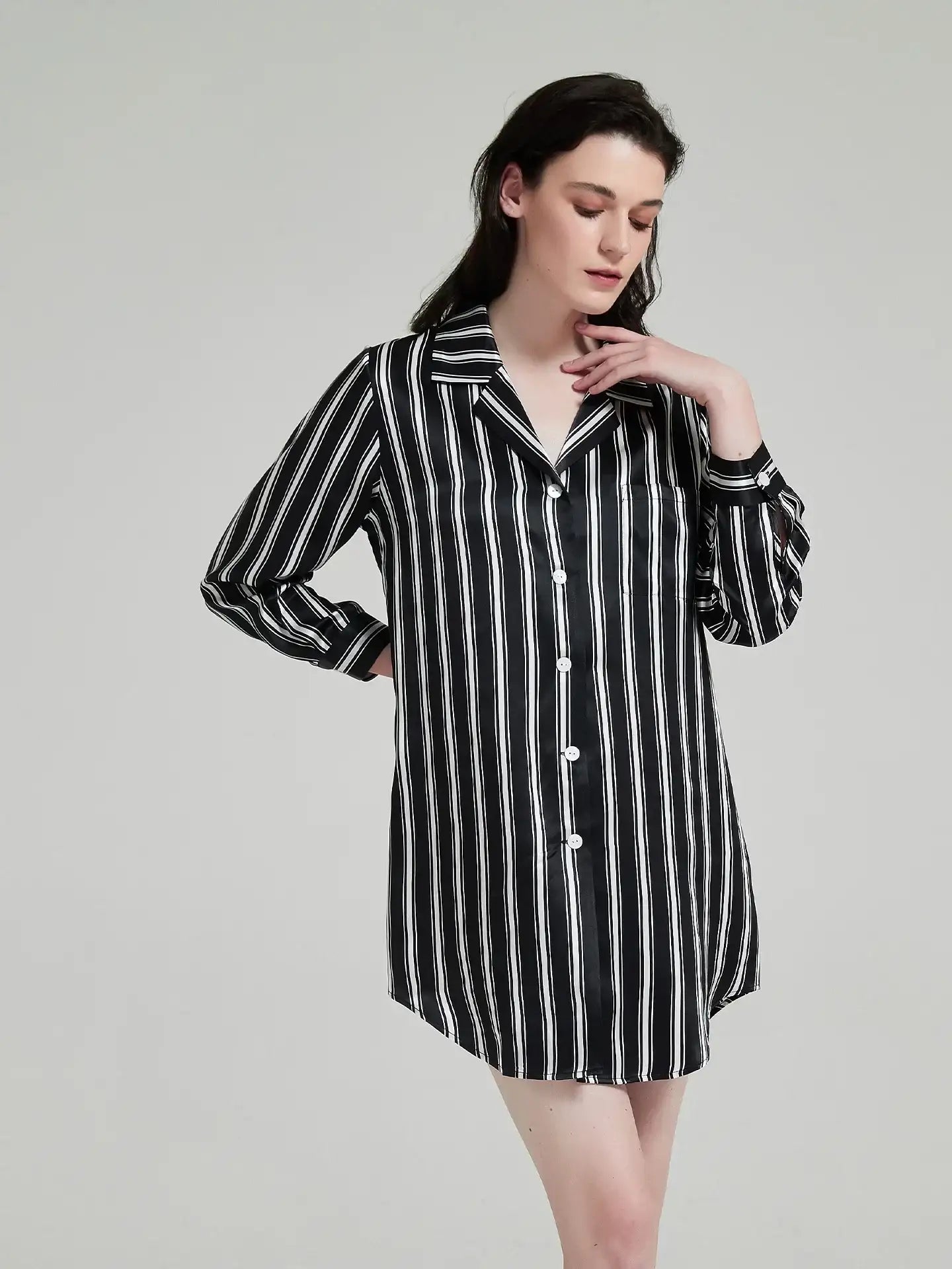 Striped Print Shirt Dress