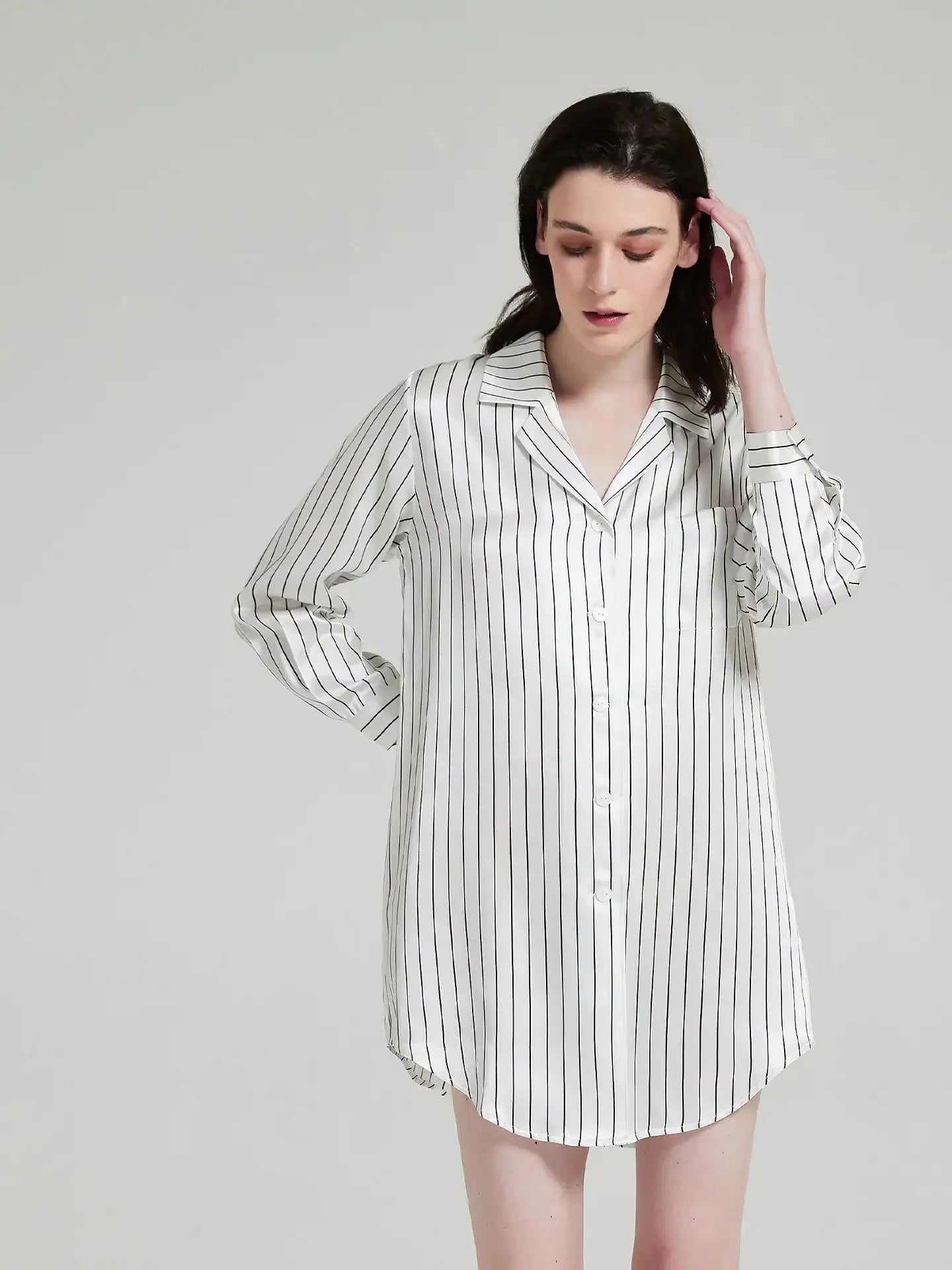 Striped Print Shirt Dress