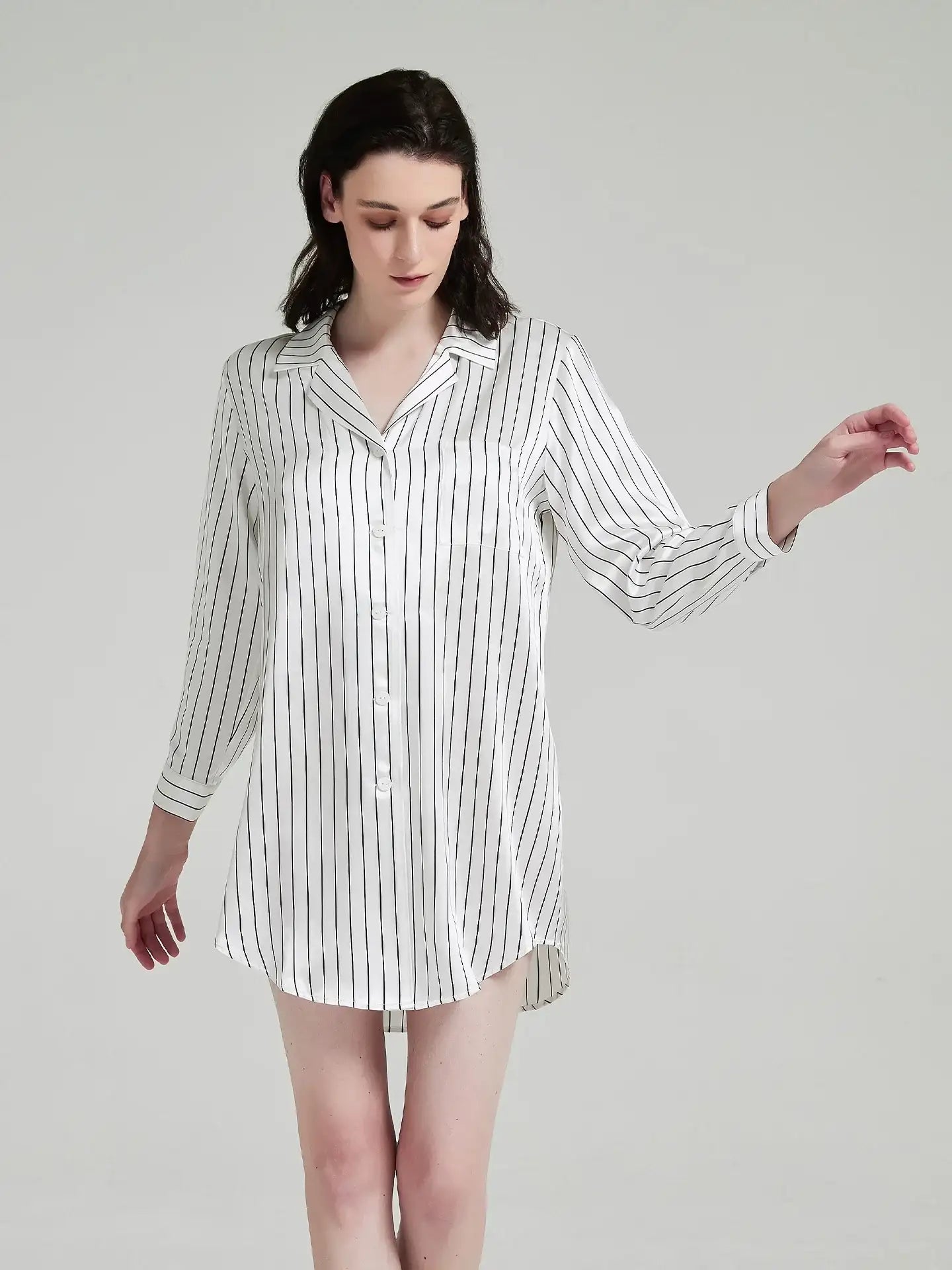 Striped Print Shirt Dress