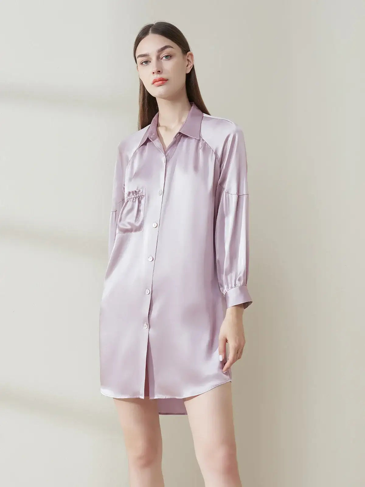 Pleated shirt dress - JANCESILK