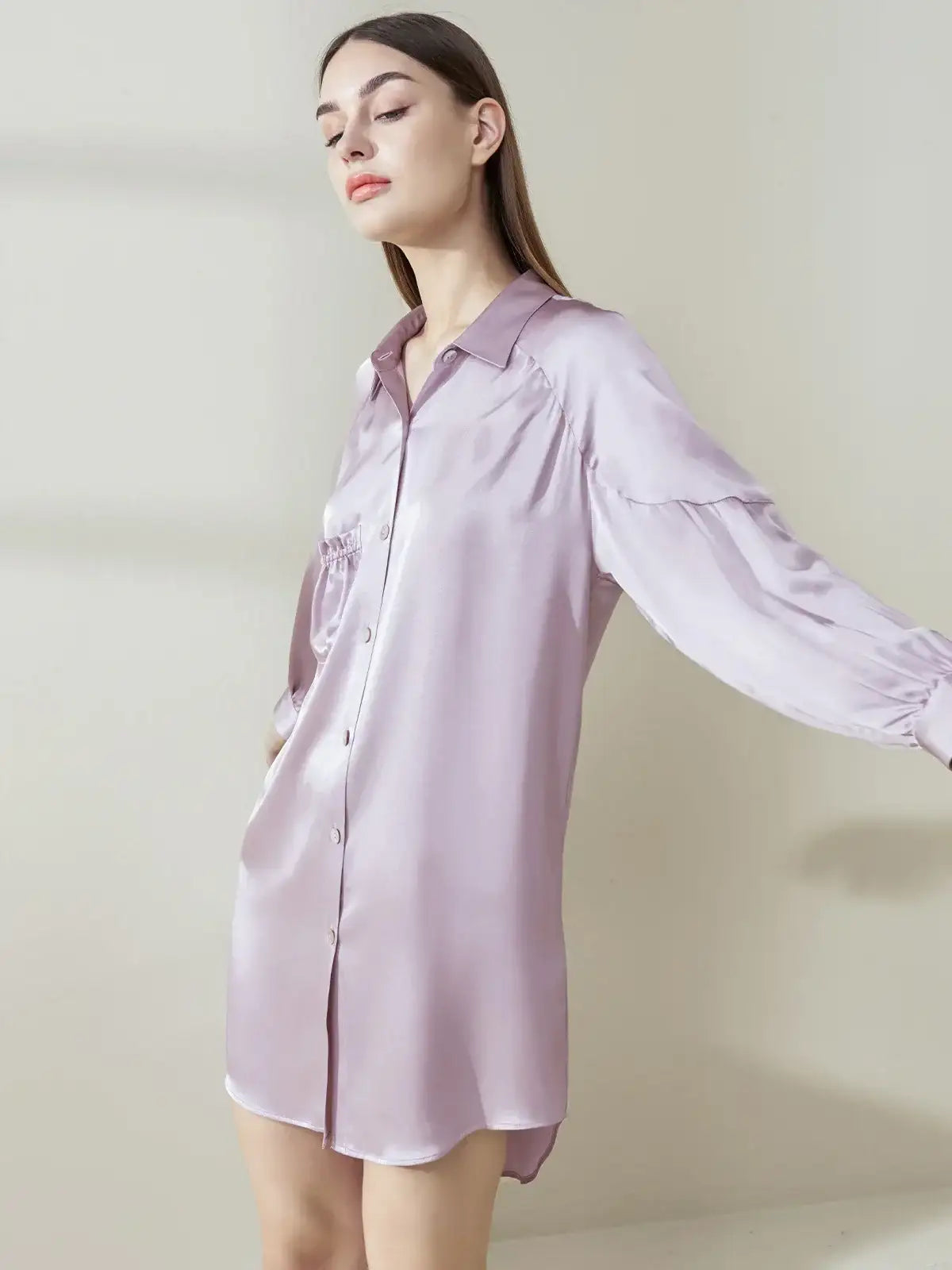 Pleated shirt dress - JANCESILK