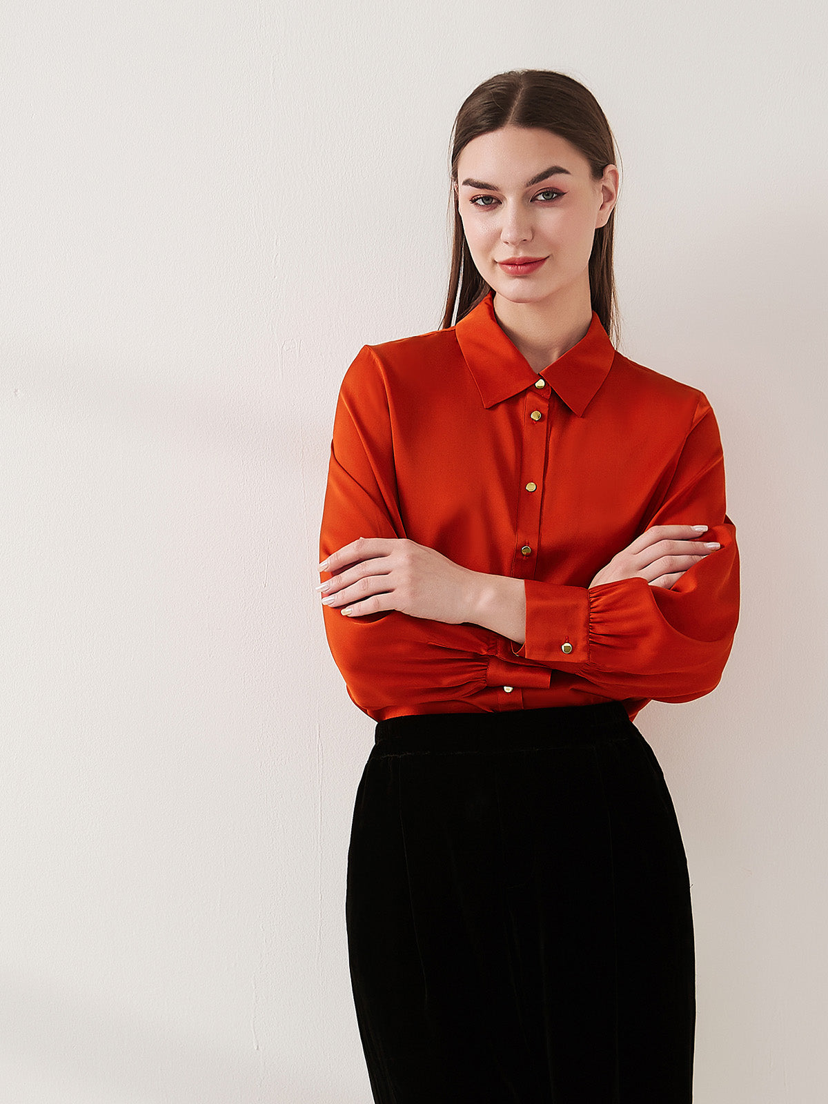 Stretch silk double joe shirt