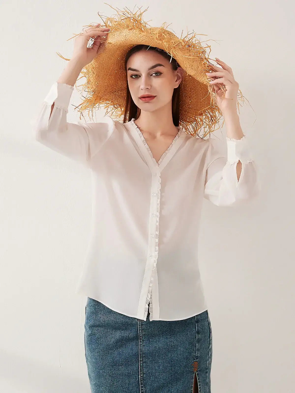 Lace-trimmed crepe de chine silk shirt - JANCESILK